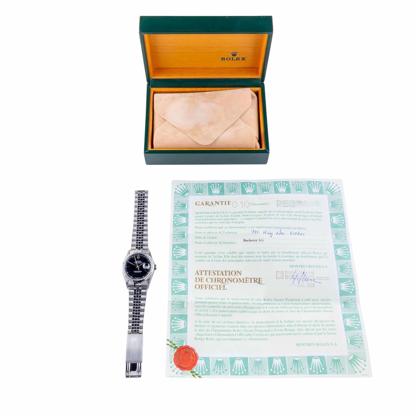 Rolex Datejust 36 16234 (2000) - Black dial 36 mm Steel case (8/8)