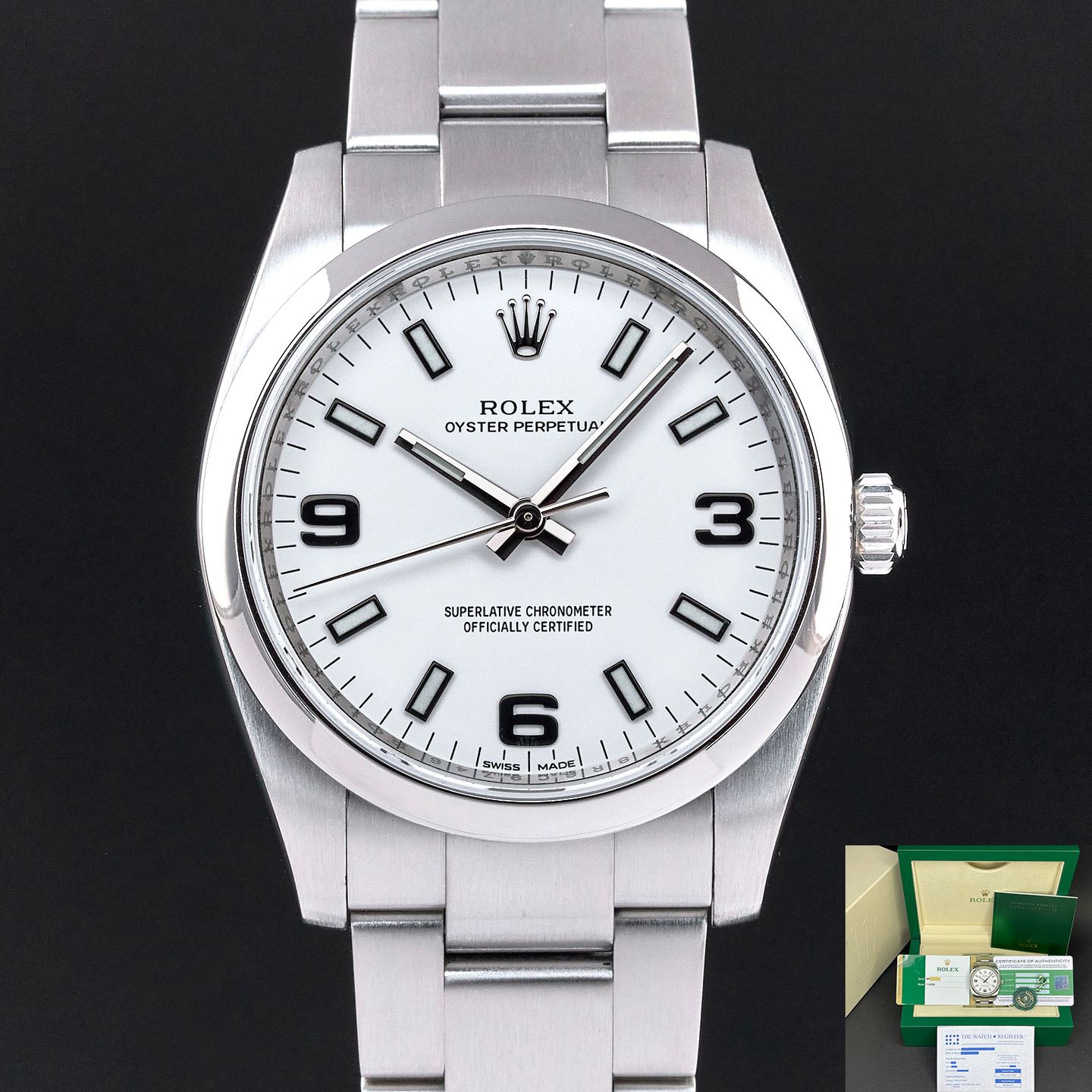 Rolex Oyster Perpetual 34 114200 (2015) - 34mm Staal (1/8)