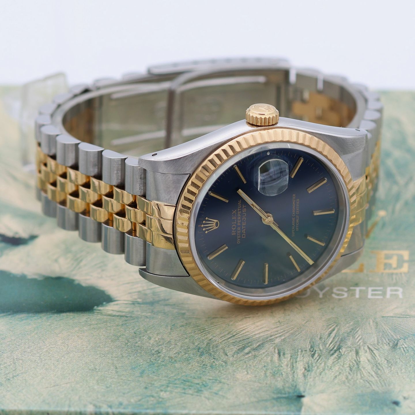 Rolex Datejust 36 16233 (Unknown (random serial)) - Blue dial 36 mm Gold/Steel case (6/8)