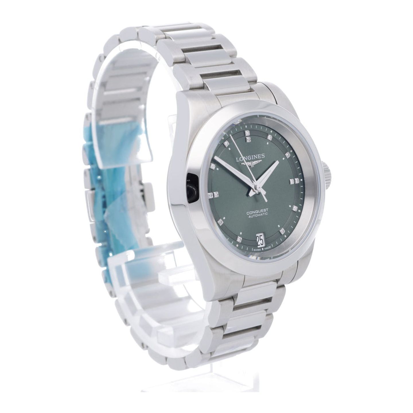 Longines Conquest L3.430.4.07.6 (2026) - Groen wijzerplaat 34mm Staal (7/7)