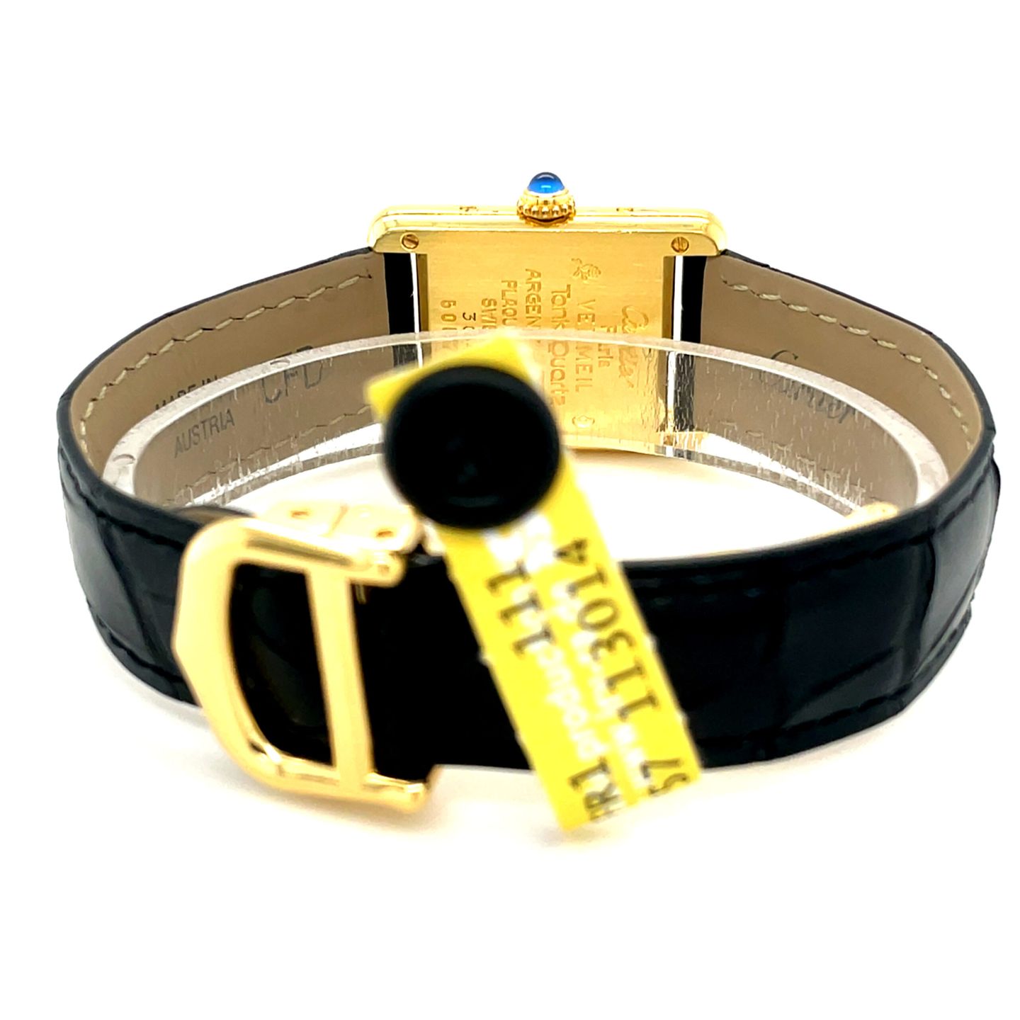 Cartier Tank Vermeil 5057001 (Unknown (random serial)) - Yellow dial 20 mm Silver case (6/8)