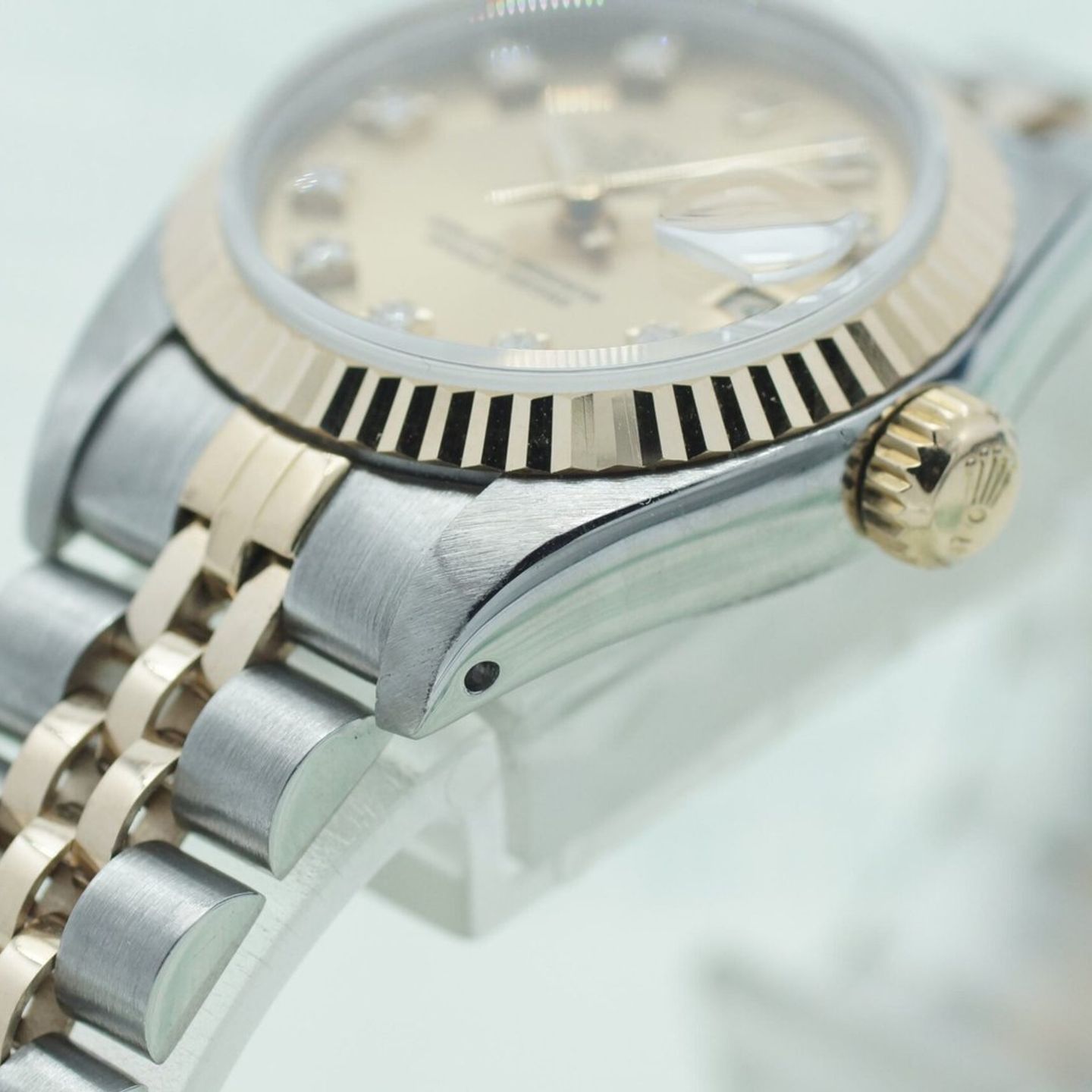 Rolex Lady-Datejust 69173 (1993) - Champagne dial 26 mm Gold/Steel case (5/8)