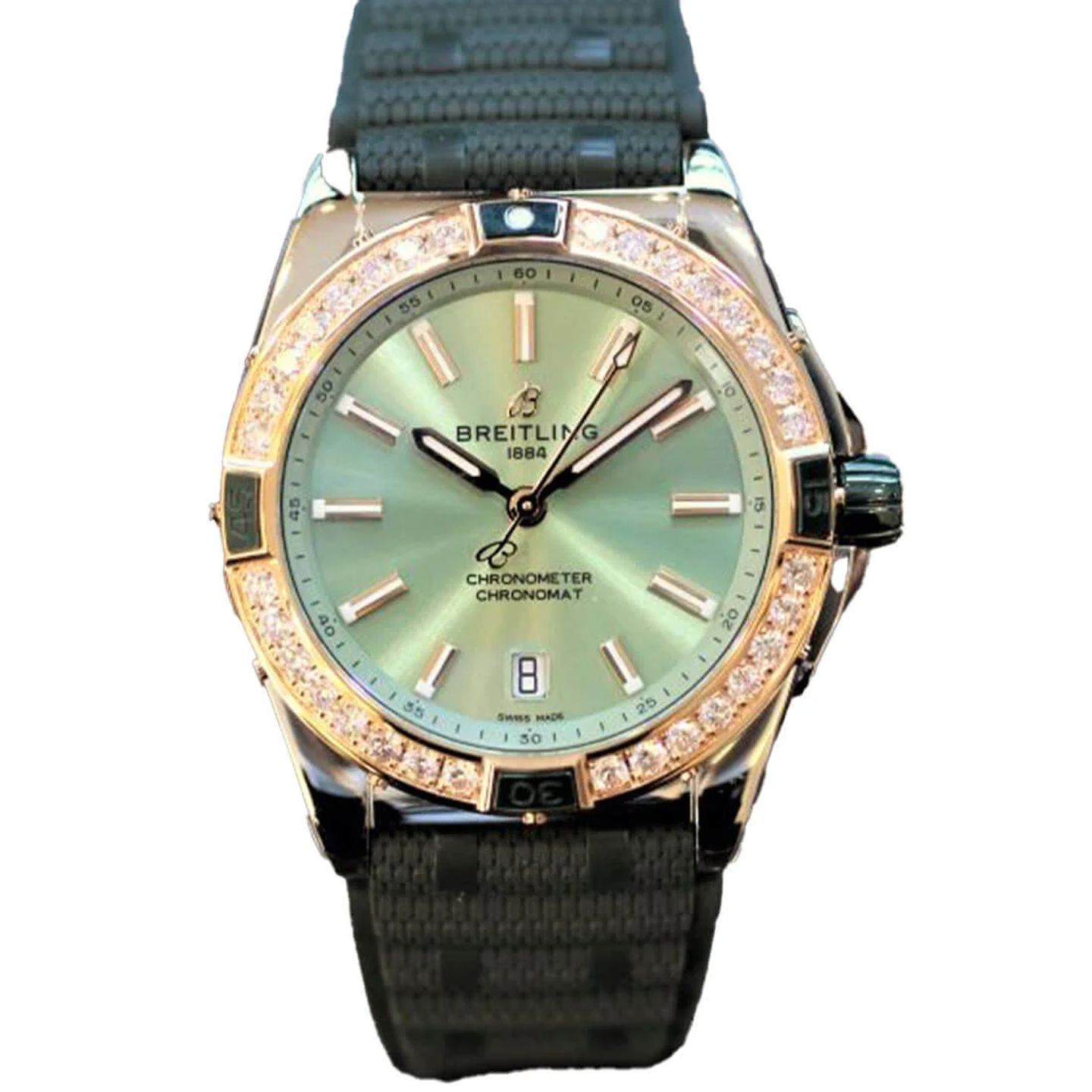 Breitling Chronomat 38 U17356531L1S1 (2023) - Pink dial 38 mm Gold/Steel case (2/2)