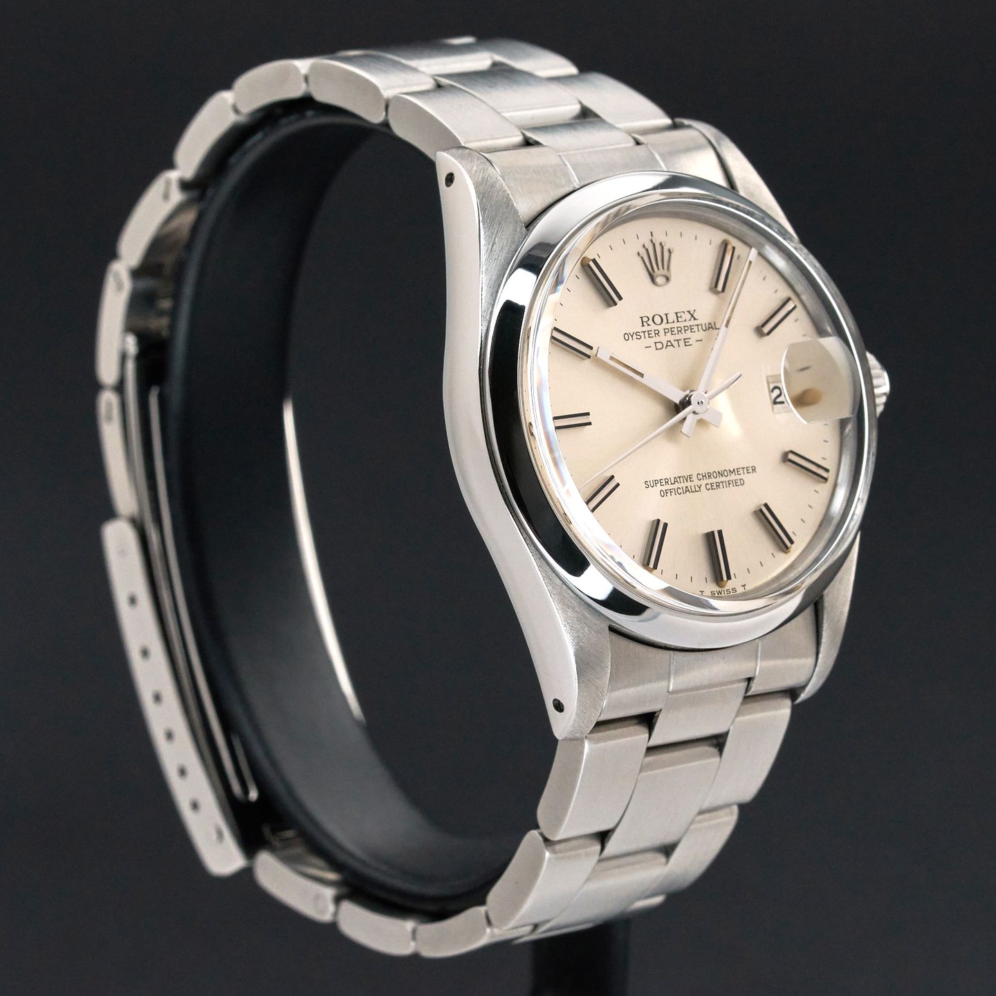Rolex Oyster Perpetual Date 15000 (1982) - Silver dial 34 mm Steel case (5/8)