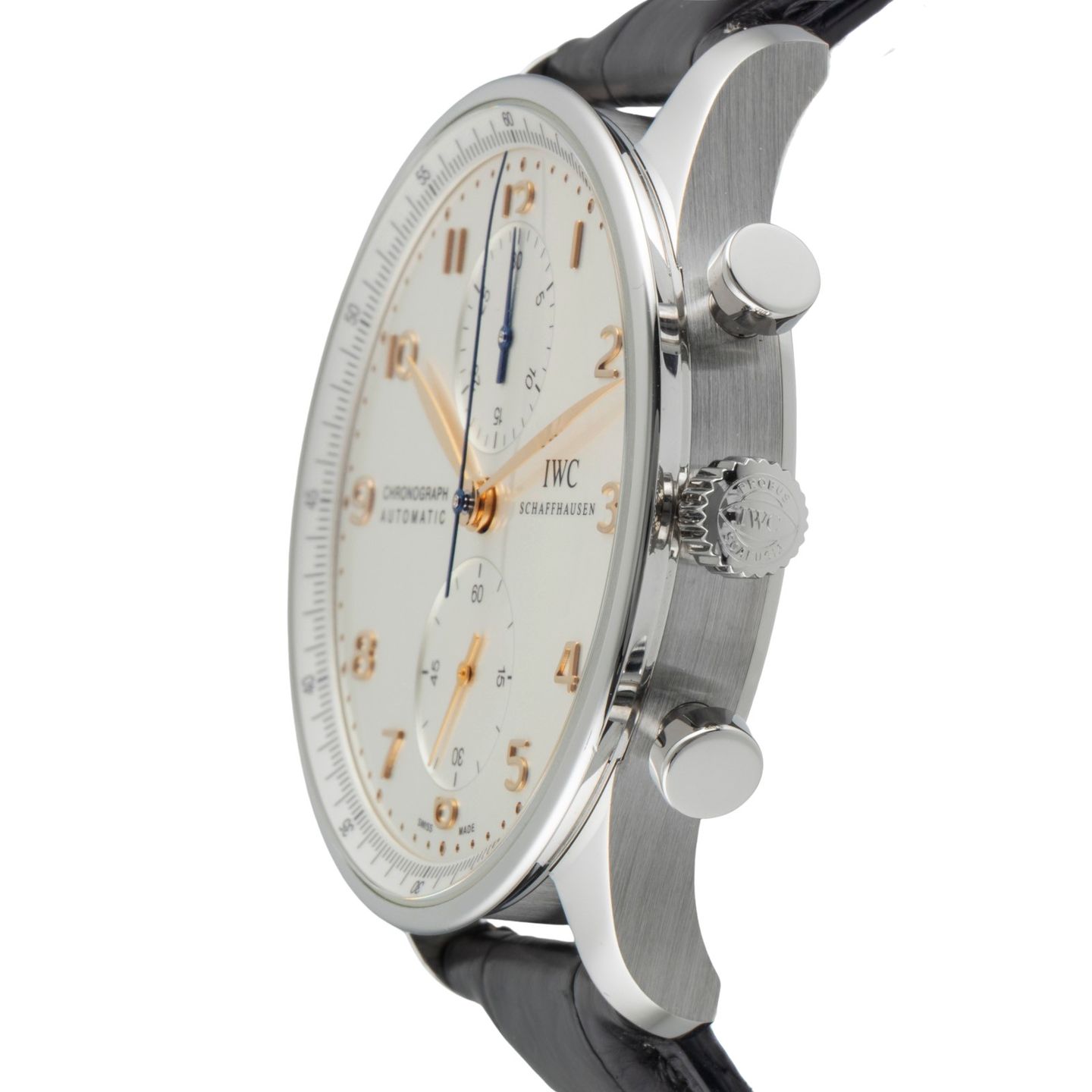 IWC Portuguese Chronograph IW371445 (Onbekend (willekeurig serienummer)) - Zilver wijzerplaat 41mm Staal (6/8)