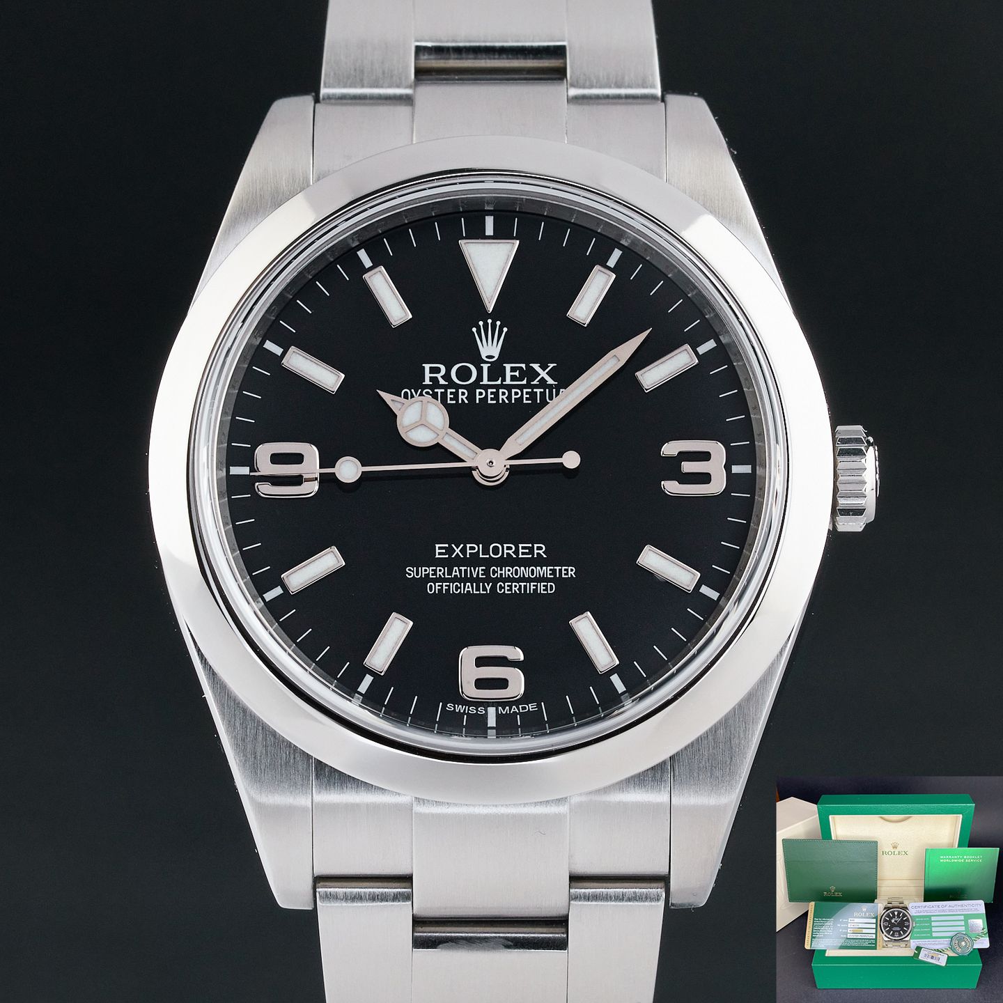 Rolex Explorer 214270 (2013) - Black dial 39 mm Steel case (1/7)