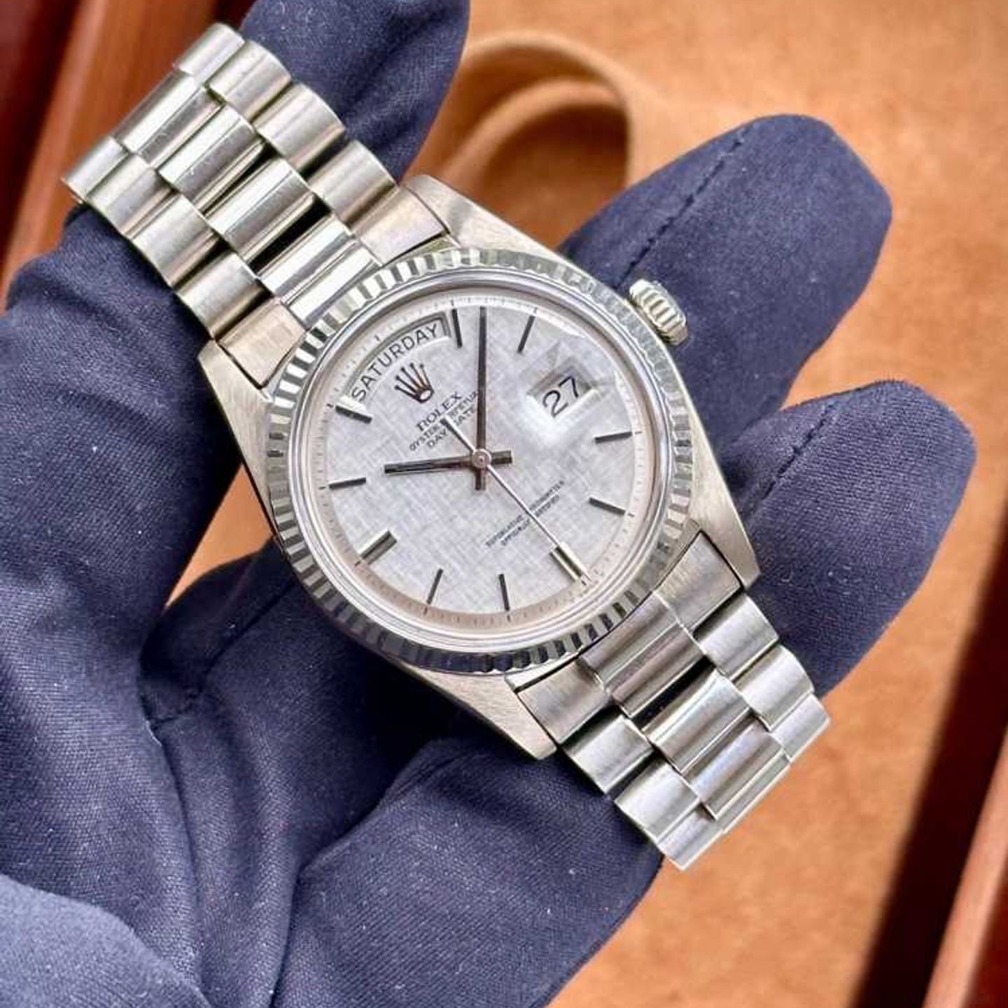 Rolex Day-Date 1803/9 (1971) - Silver dial 36 mm White Gold case (5/8)