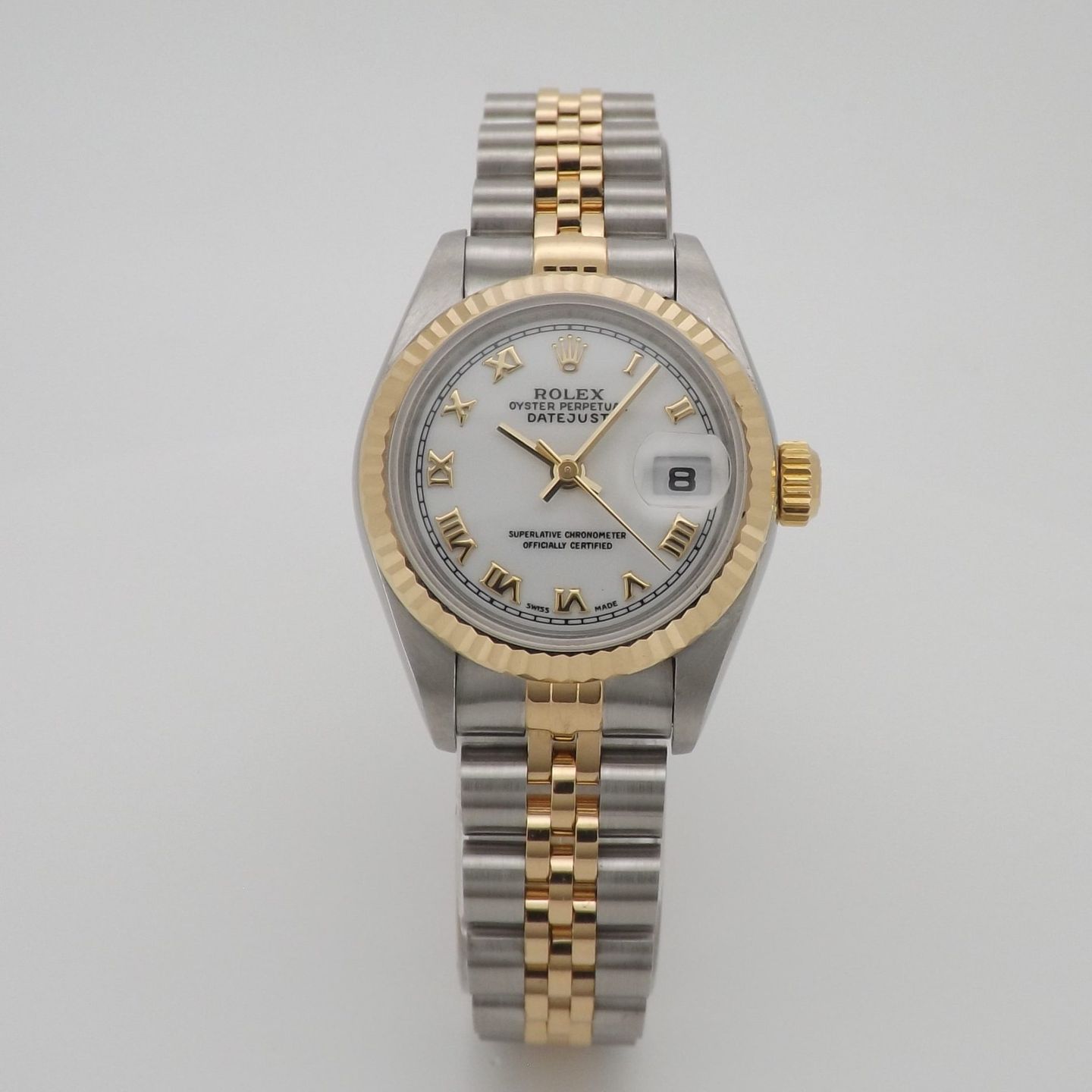 Rolex Lady-Datejust 79173 (2002) - Wit wijzerplaat 26mm Goud/Staal (2/8)