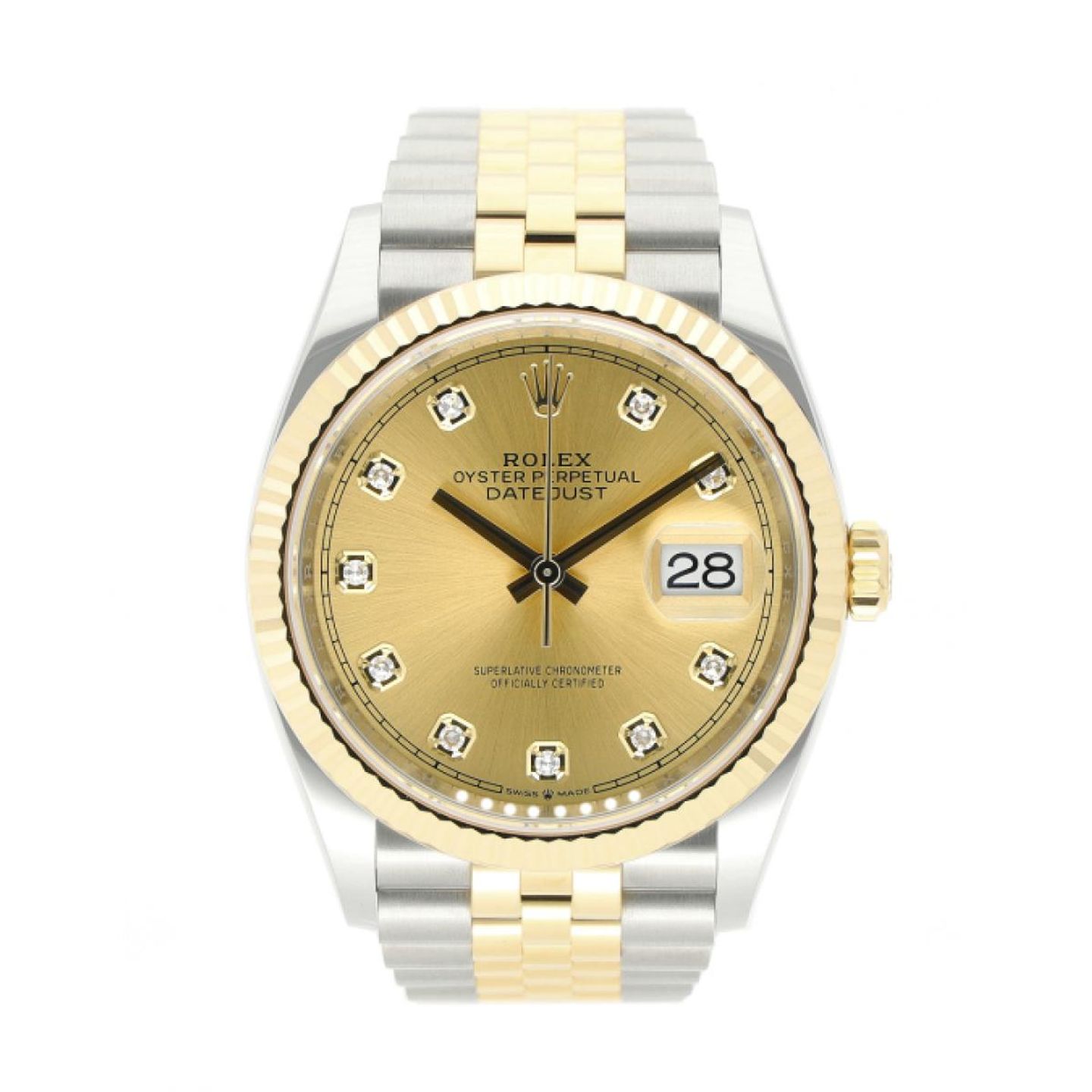 Rolex Datejust 36 126233 (2026) - Champagne wijzerplaat 36mm Goud/Staal (1/5)