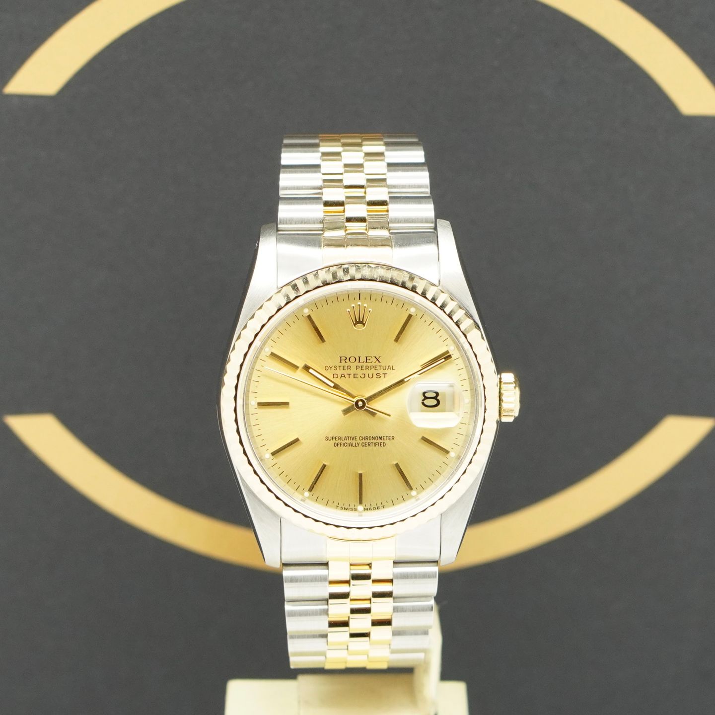 Rolex Datejust 36 16233 (1992) - Gold dial 36 mm Gold/Steel case (1/7)