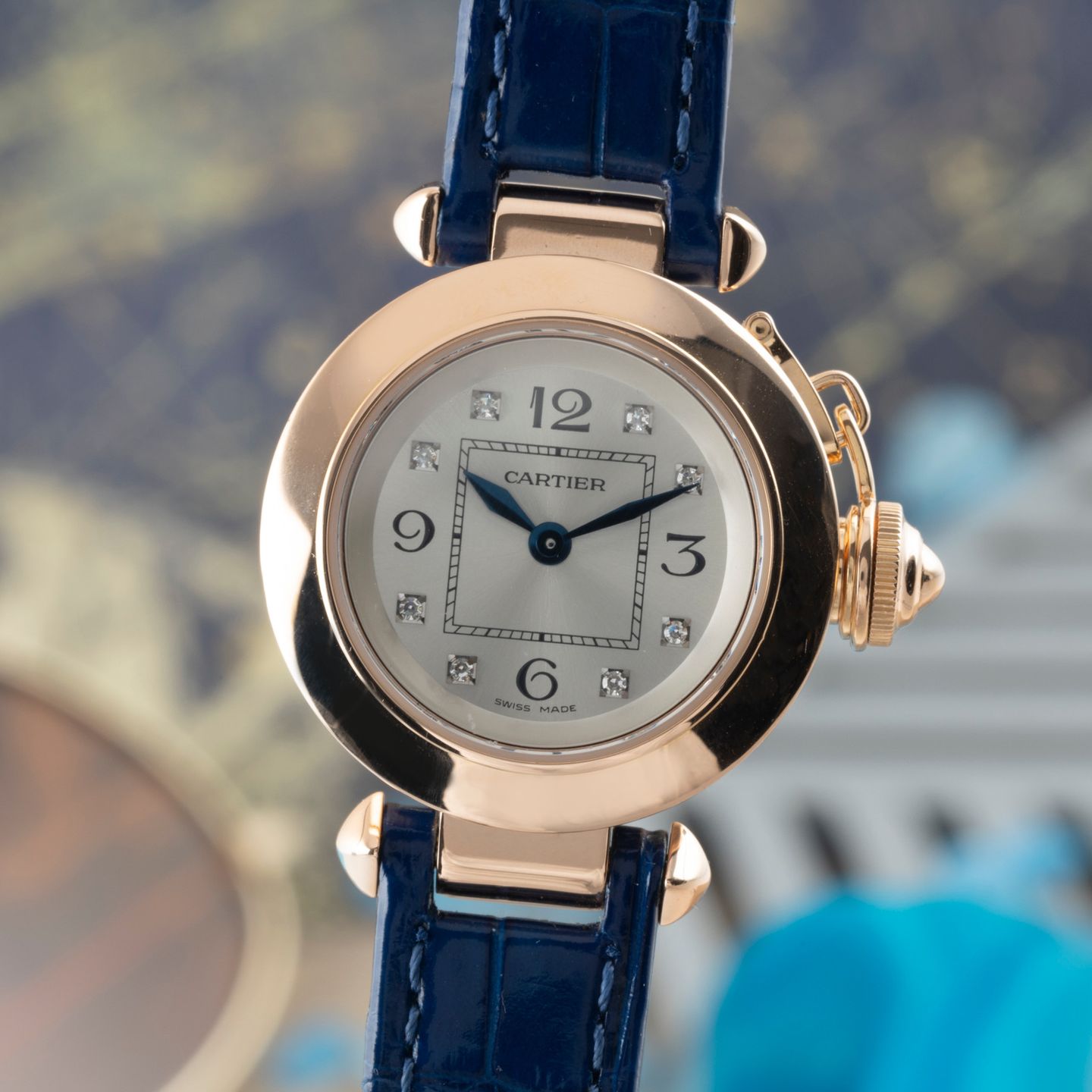 Cartier Pasha WJ124028, 3133 (Unknown (random serial)) - Silver dial 27 mm Yellow Gold case (3/8)