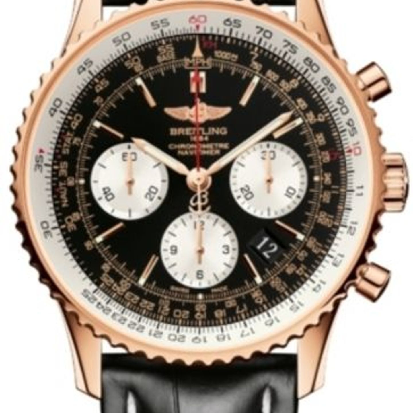 Breitling Navitimer 01 RB012012 (Unknown (random serial)) - Black dial 43 mm Rose Gold case (1/1)