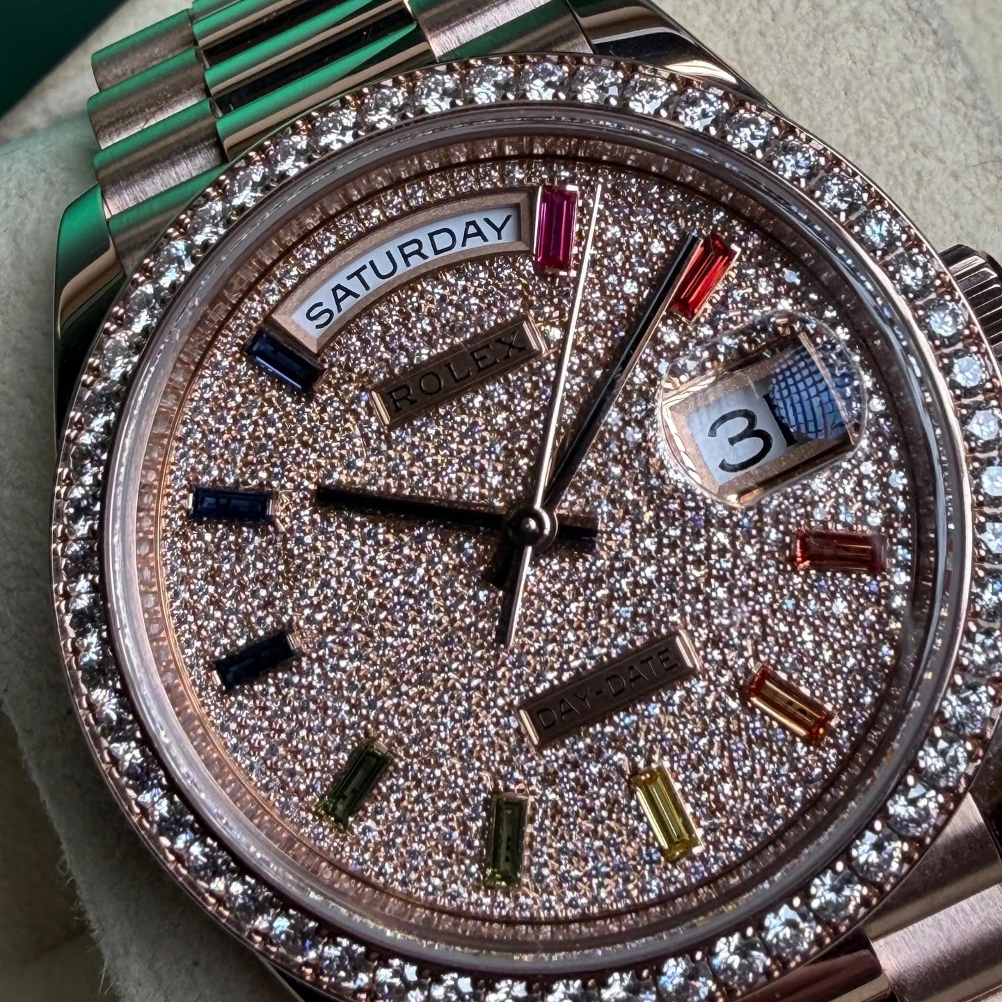 Rolex Day-Date 36 128235 (2020) - Diamond dial 36 mm Rose Gold case (6/8)