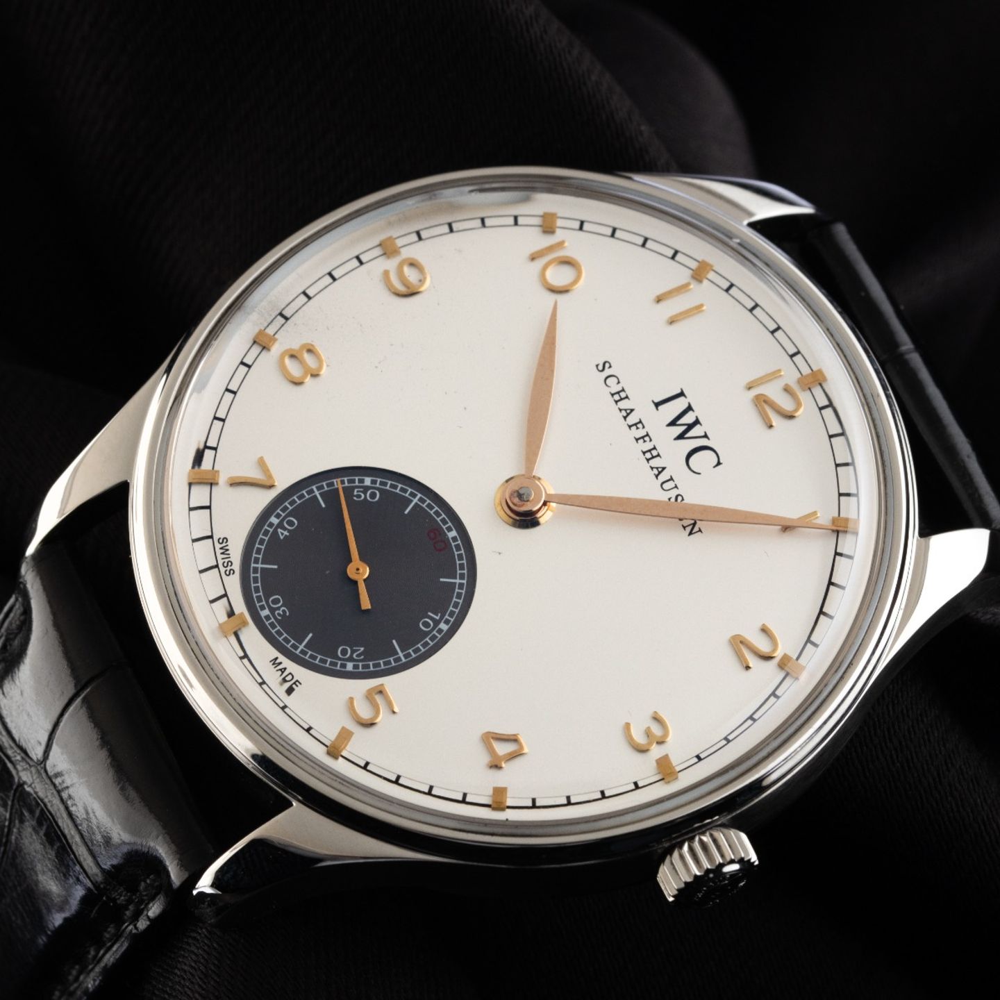 IWC Portuguese Hand-Wound IW545405 (2010) - Zilver wijzerplaat 44mm Staal (3/7)