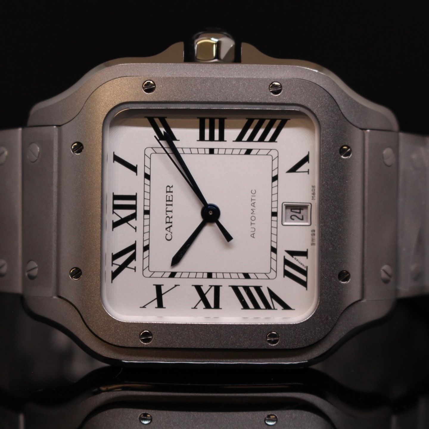 Cartier Santos WSSA0089 (2025) - White dial 40 mm Titanium case (1/7)