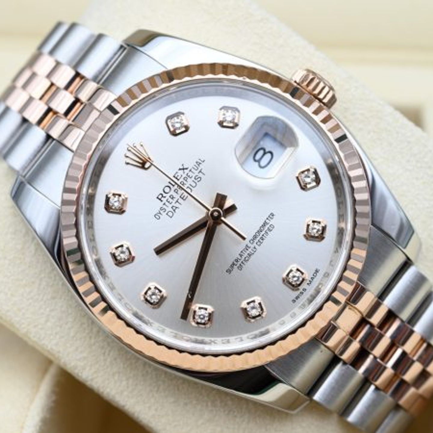 Rolex Datejust 36 116231 (2013) - Silver dial 36 mm Gold/Steel case (1/8)