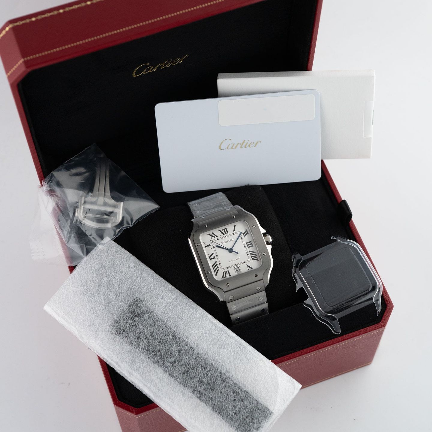 Cartier Santos WSSA0089 (2026) - Wit wijzerplaat 39mm Titanium (6/6)
