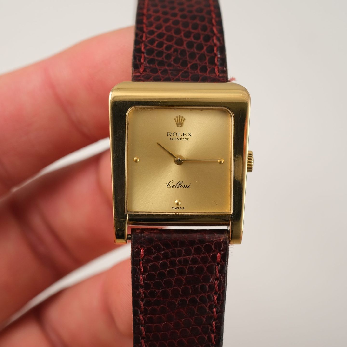 Rolex Cellini 4100 (1976) - Champagne wijzerplaat 25mm Geelgoud (6/8)