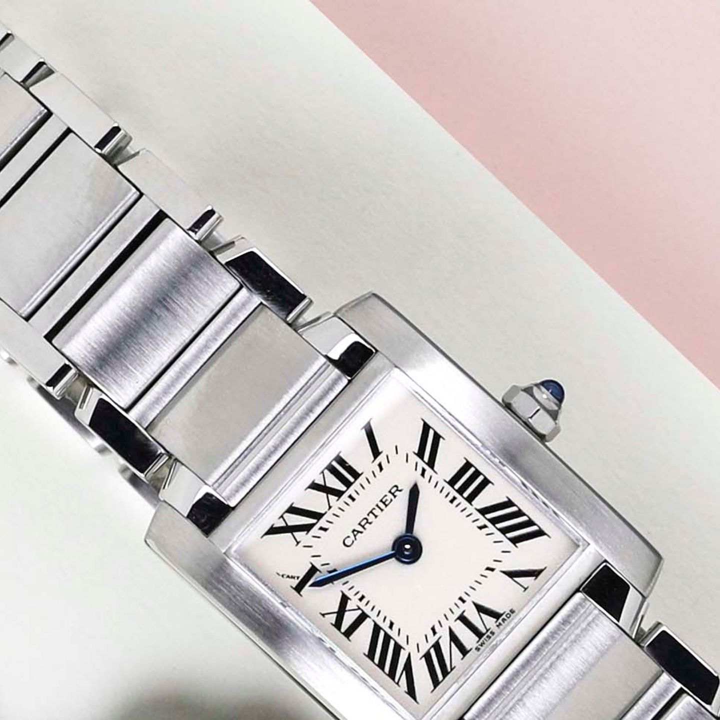 Cartier Tank Française W51008Q3 (1999) - Wit wijzerplaat 20mm Staal (3/8)