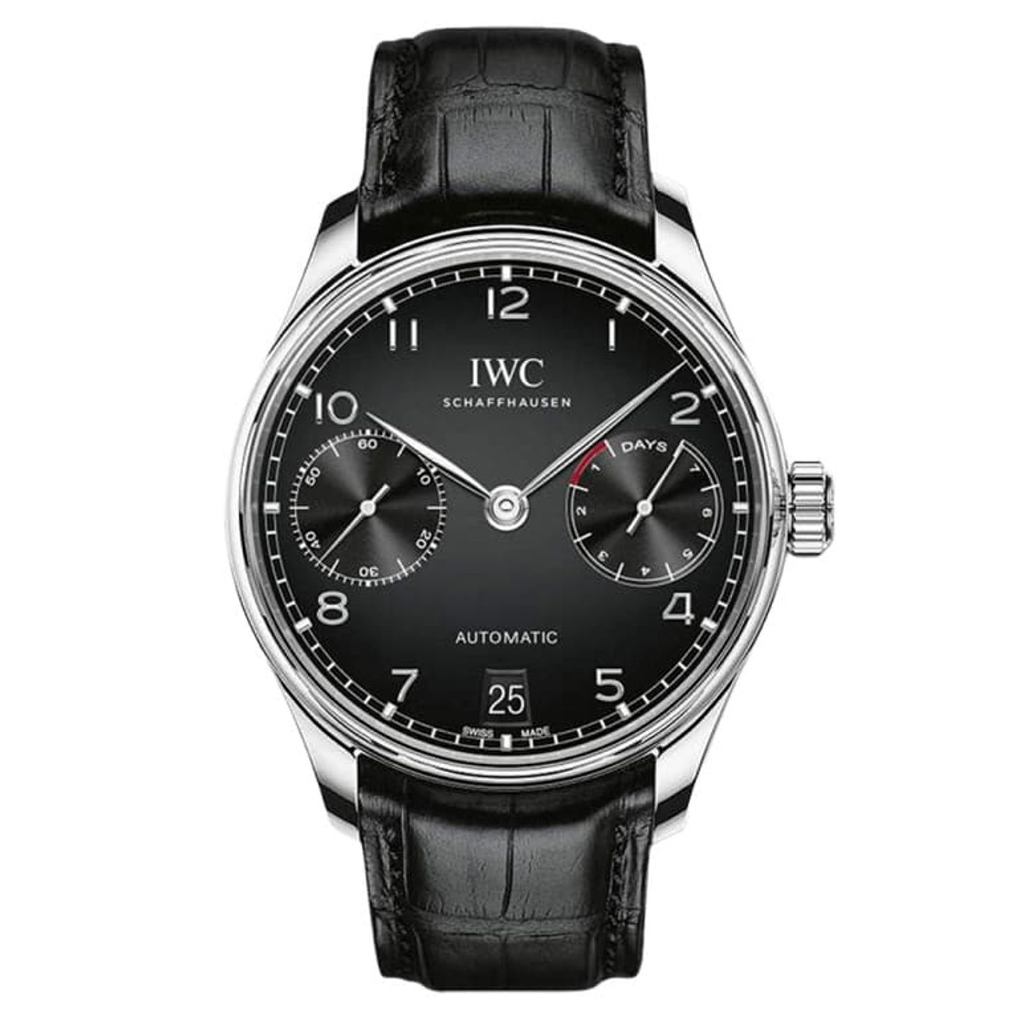 IWC Portuguese Automatic IW500703 (2023) - Zwart wijzerplaat 42mm Staal (1/1)