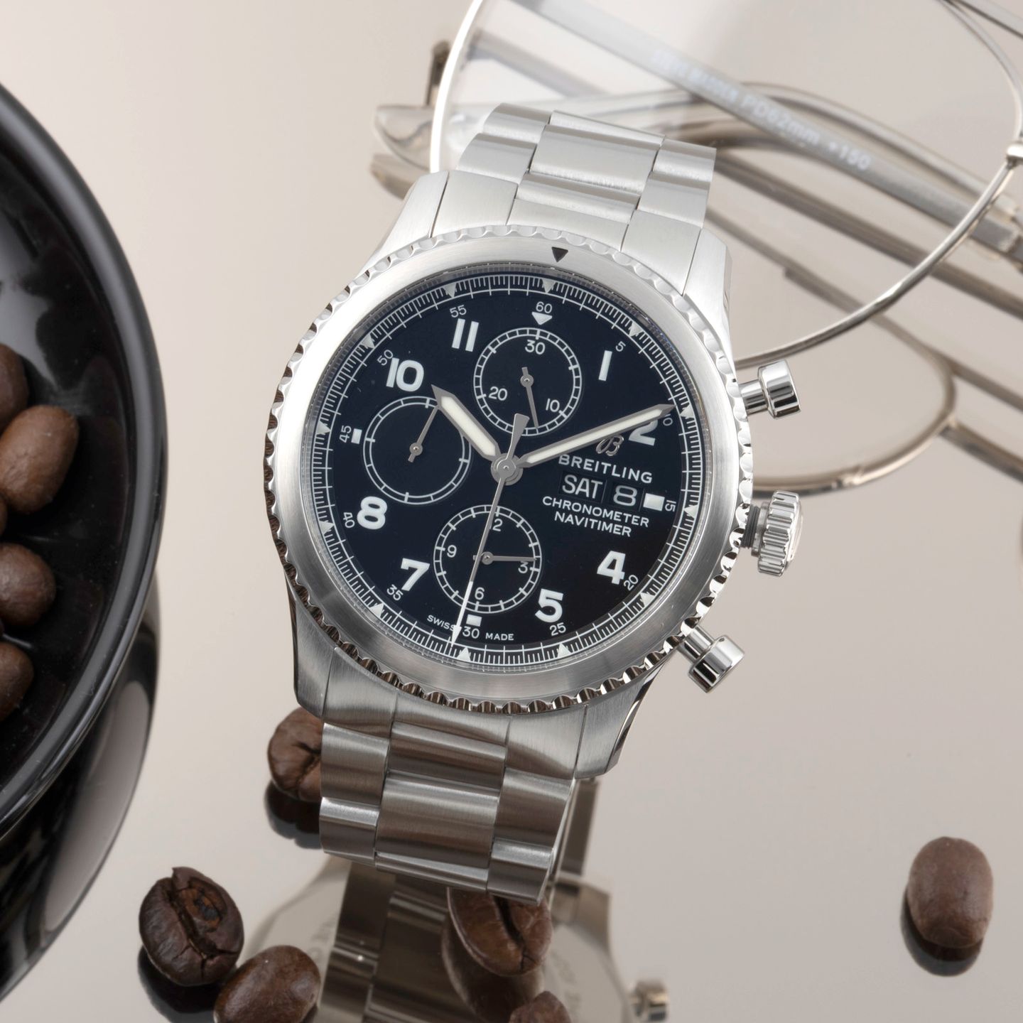 Breitling Navitimer 8 A13314101B1A1 (Onbekend (willekeurig serienummer)) - Zwart wijzerplaat 43mm Staal (1/8)