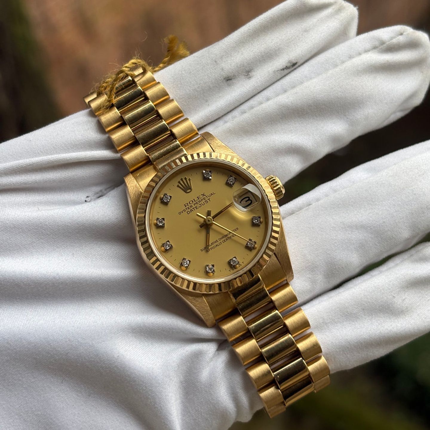 Rolex Datejust 31 68278 (1984) - Champagne dial 31 mm Yellow Gold case (5/5)