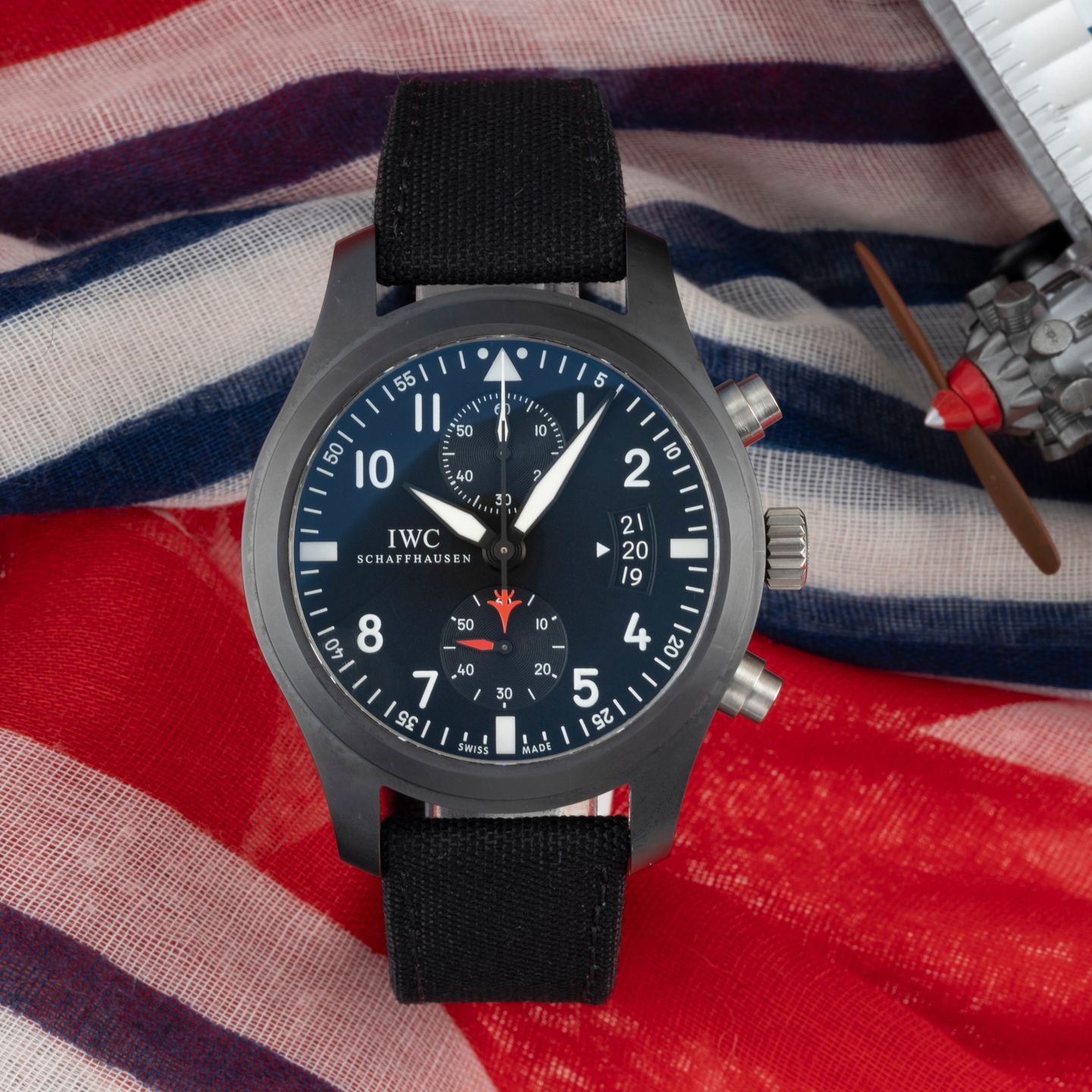 IWC Pilot Chronograph IW388001 (Onbekend (willekeurig serienummer)) - Zwart wijzerplaat 46mm Keramiek (1/8)