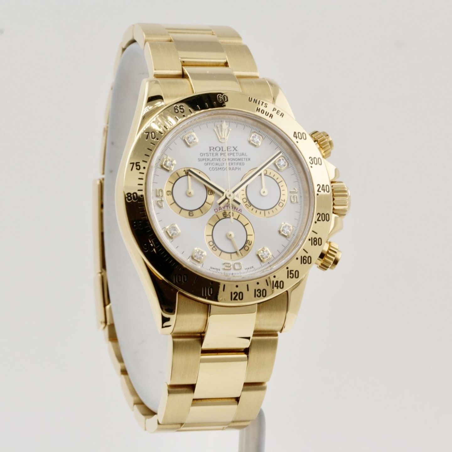 Rolex Daytona 116528 (2005) - White dial 40 mm Yellow Gold case (1/1)