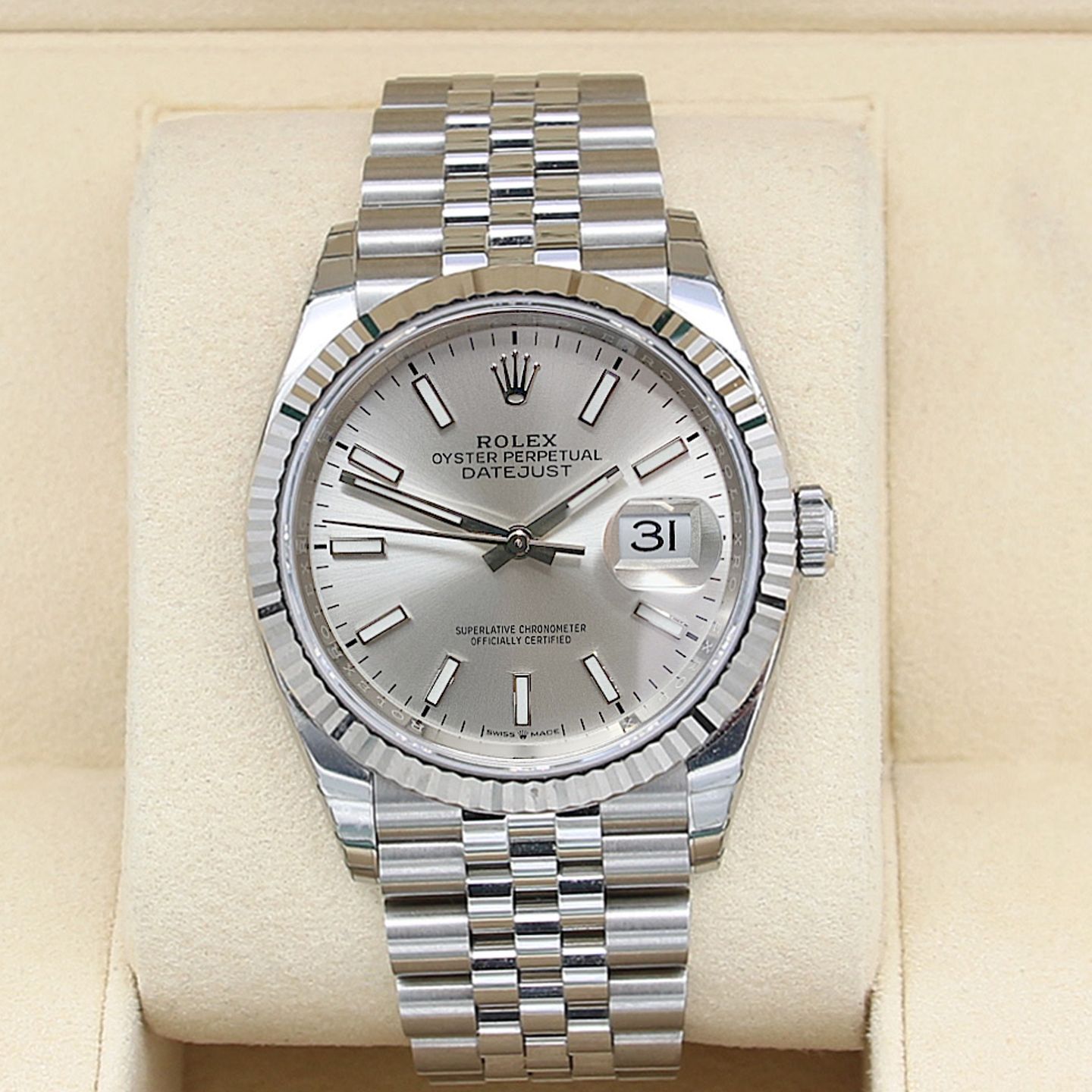 Rolex Datejust 36 126234 (Onbekend (willekeurig serienummer)) - Zilver wijzerplaat 36mm Staal (1/4)