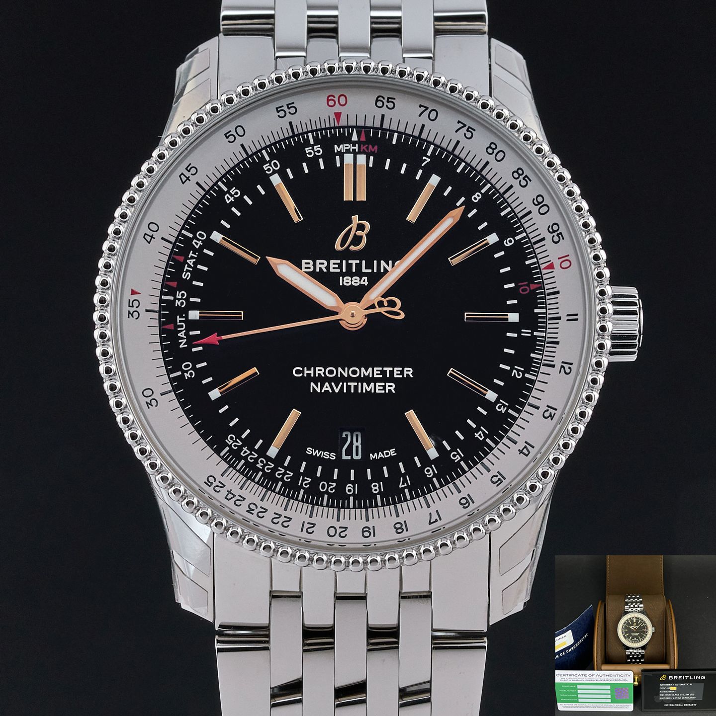 Breitling Navitimer A17326211B1A1 (2020) - Zwart wijzerplaat 41mm Staal (1/8)