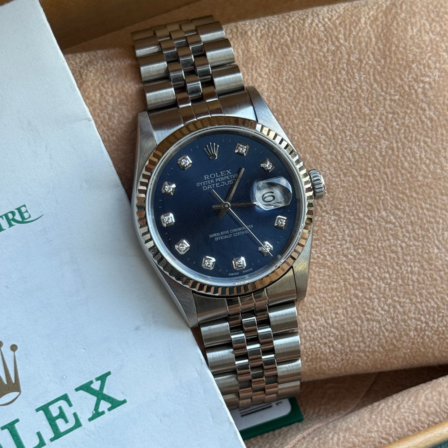 Rolex Datejust 36 16234 (2000) - Blue dial 36 mm Steel case (2/8)