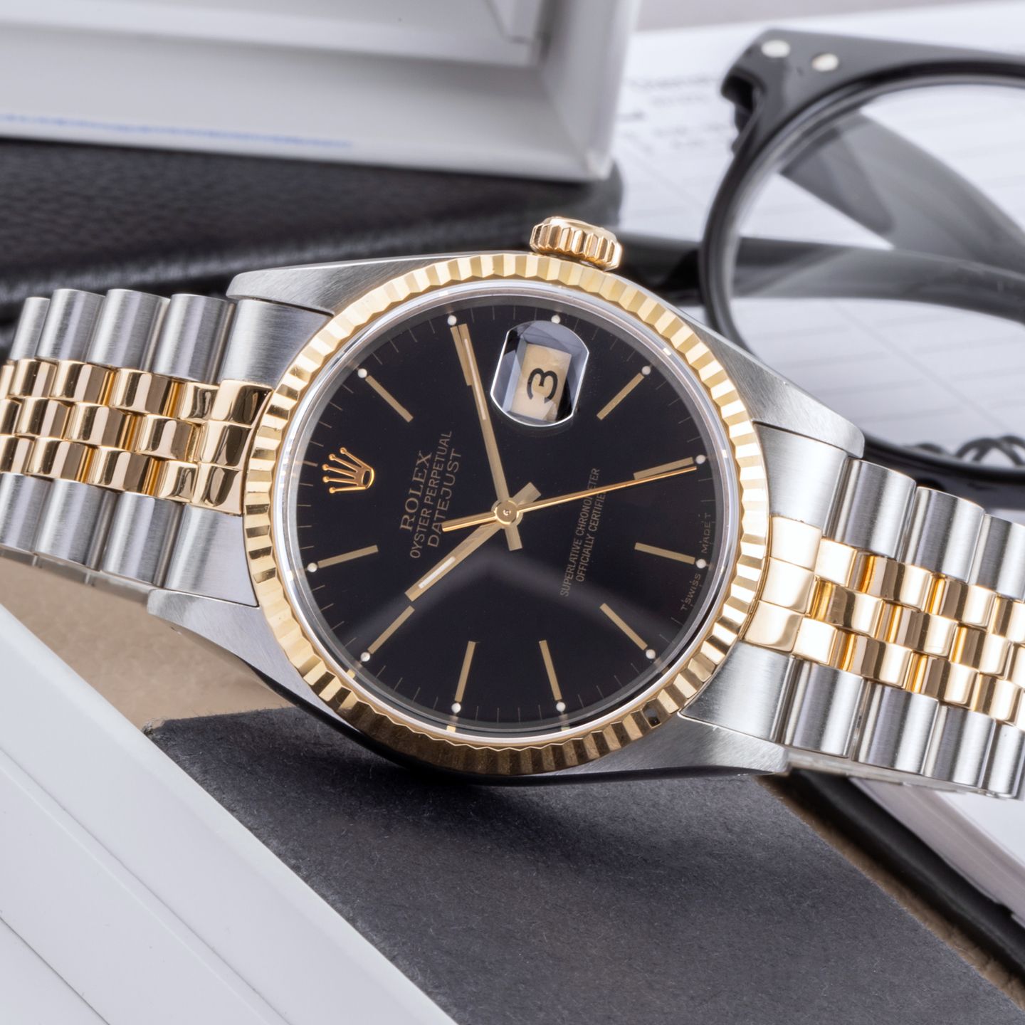 Rolex Datejust 36 16233 (Onbekend (willekeurig serienummer)) - 36mm Goud/Staal (2/8)