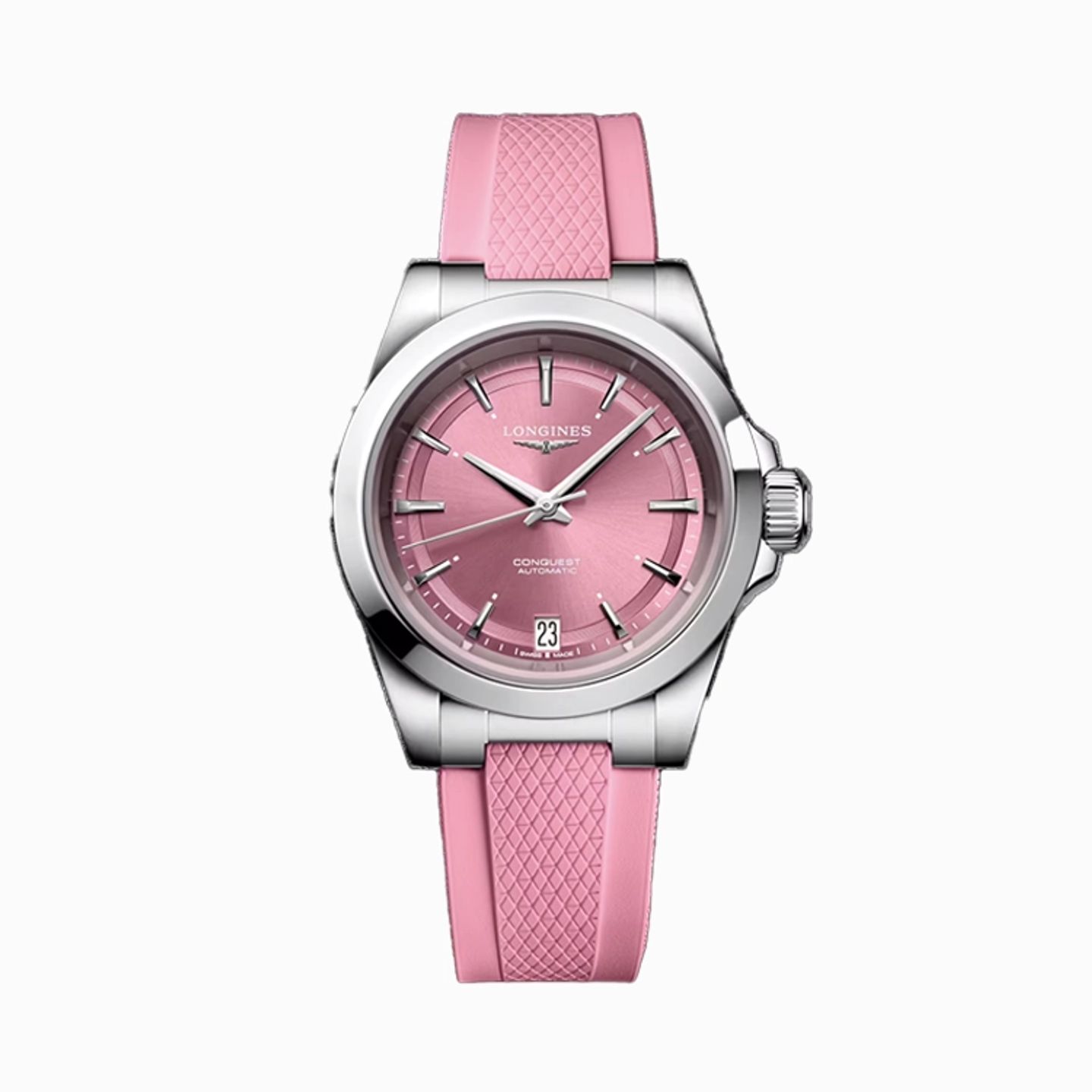 Longines Conquest L3.430.4.99.9 (2025) - Roze wijzerplaat 34mm Staal (1/1)