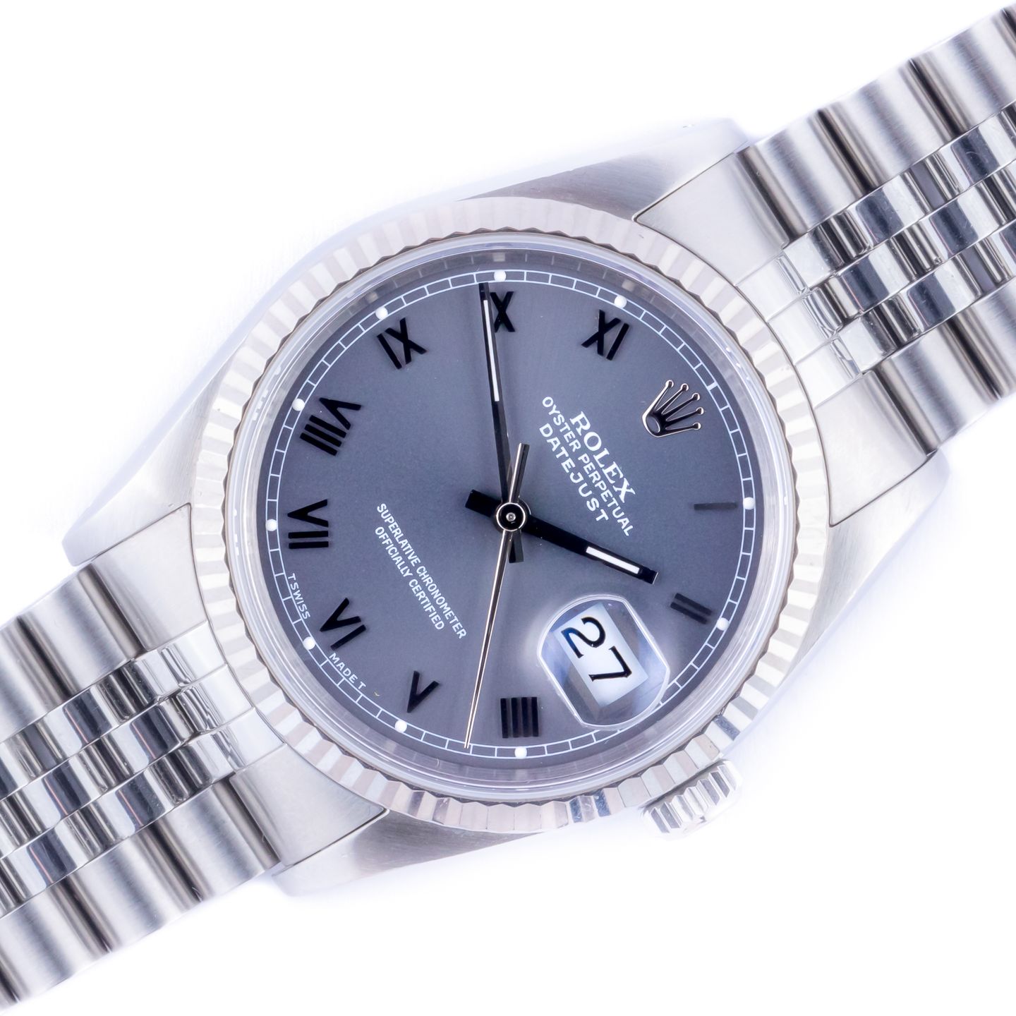 Rolex Datejust 36 16234 (1990) - Grijs wijzerplaat 36mm Staal (1/7)