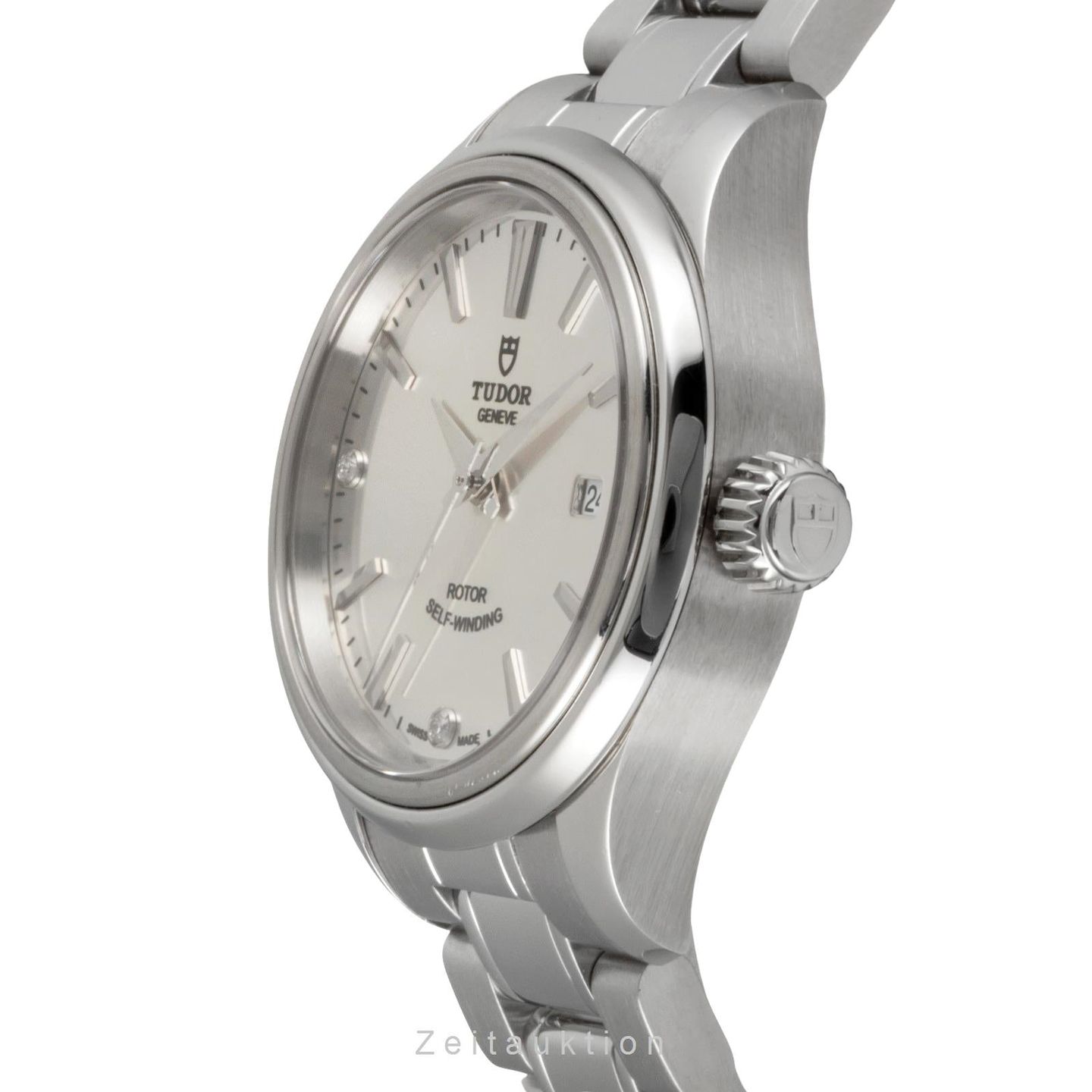 Tudor Style 12100 (Unknown (random serial)) - Silver dial 28 mm Steel case (5/8)