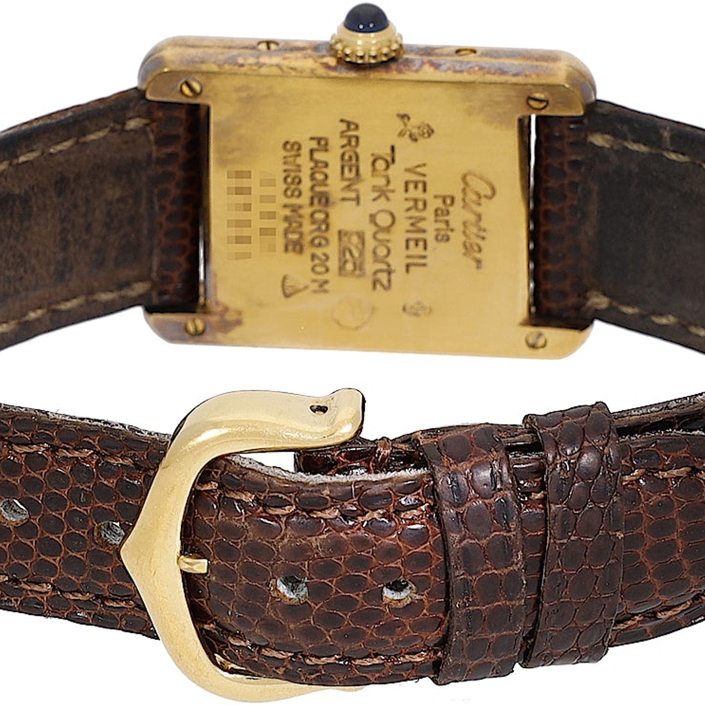 Cartier Tank Vermeil 590005 (1988) - White dial 23 mm Silver case (3/3)