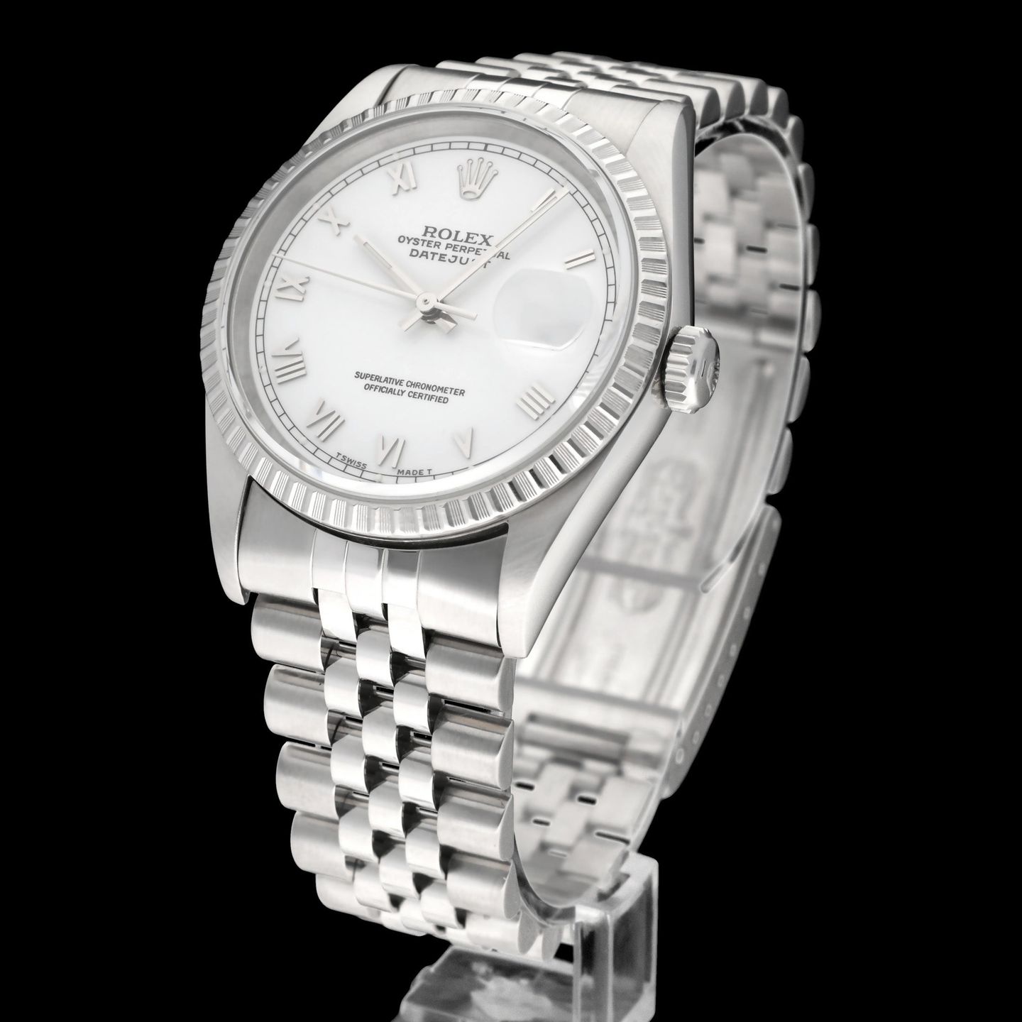 Rolex Datejust 36 16220 (2005) - Zilver wijzerplaat 36mm Staal (2/8)