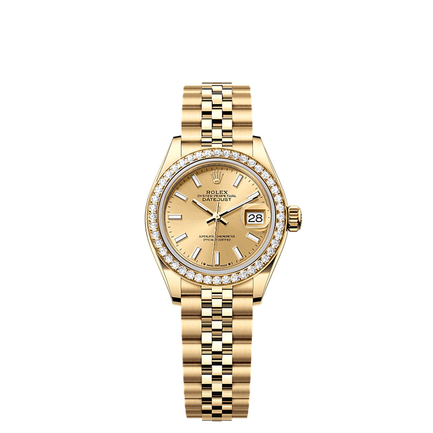 Rolex Lady-Datejust 279138RBR (2025) - Champagne wijzerplaat 28mm Geelgoud (1/1)