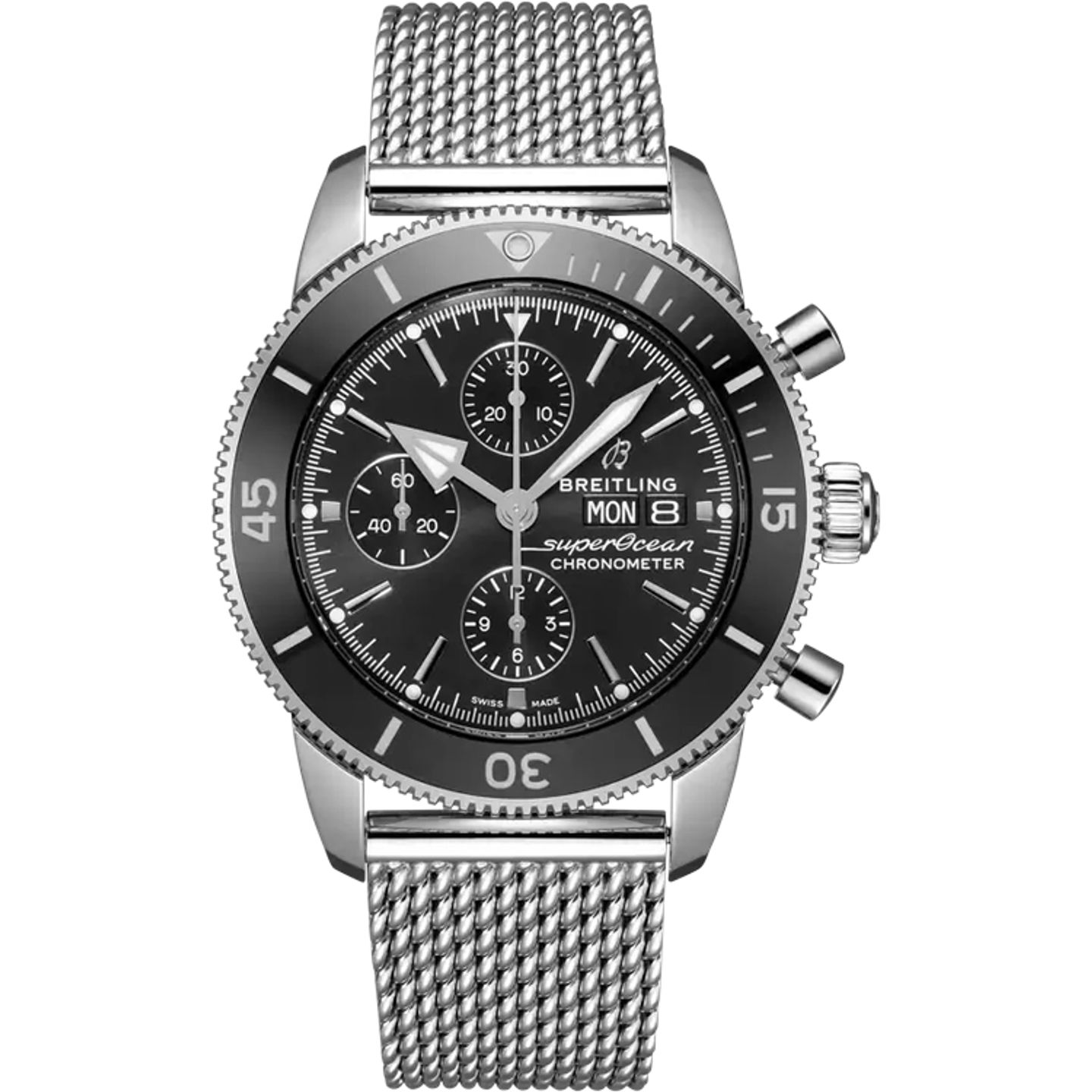 Breitling Superocean Heritage II Chronograph A13313121B1A1 (2026) - Zwart wijzerplaat 44mm Staal (1/1)
