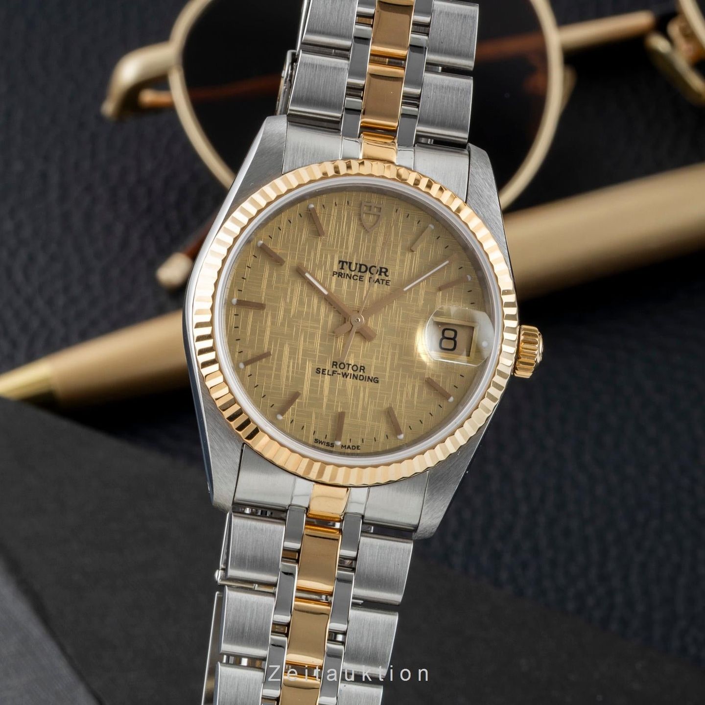 Tudor Prince Date 74033 (Onbekend (willekeurig serienummer)) - Goud wijzerplaat 34mm Goud/Staal (1/8)