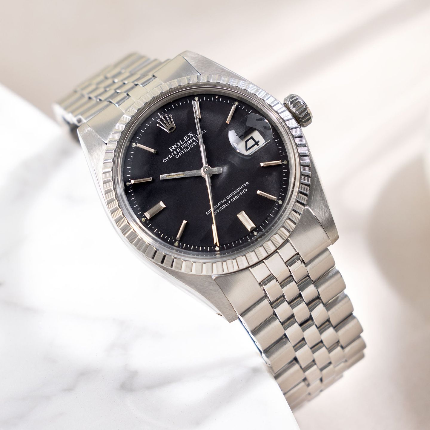 Rolex Datejust 1603 (1975) - Zwart wijzerplaat 36mm Staal (6/7)