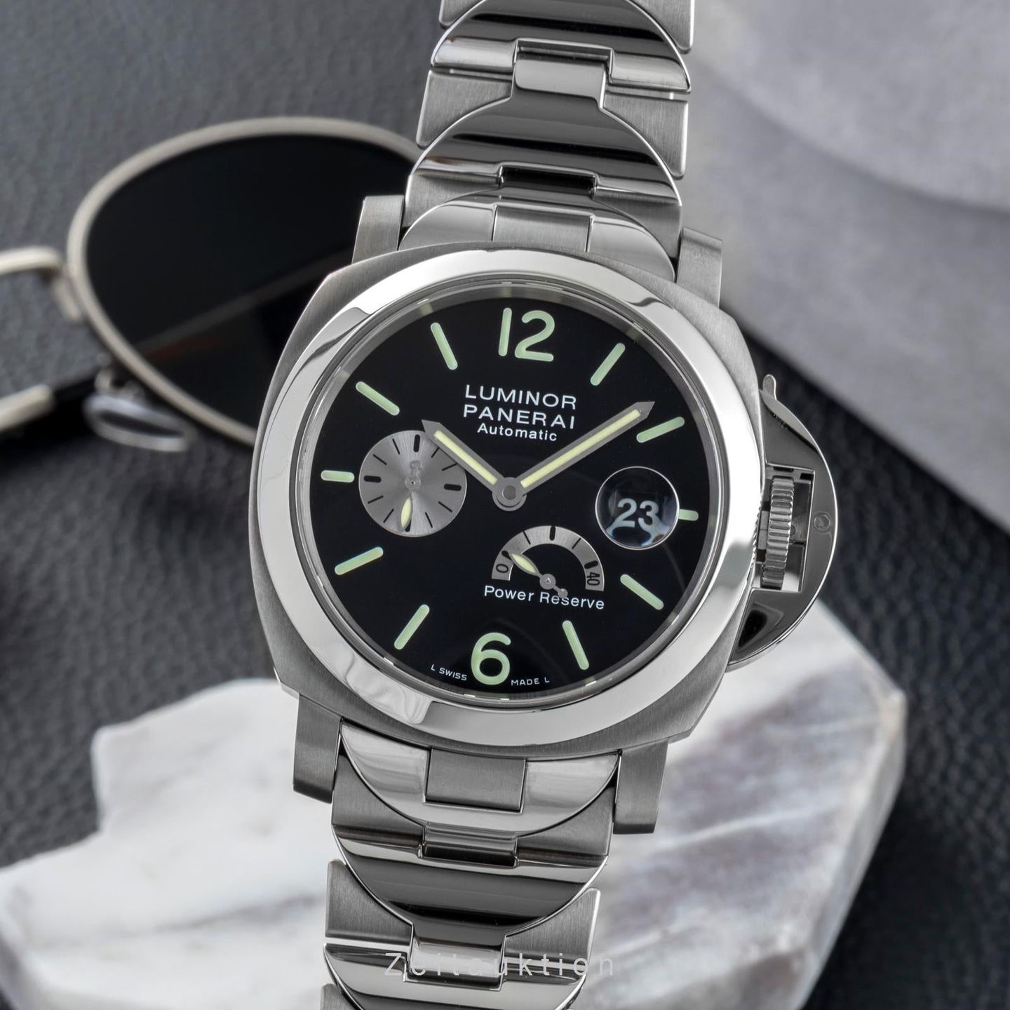 Panerai Luminor Power Reserve PAM00171 (Onbekend (willekeurig serienummer)) - Zwart wijzerplaat 44mm Staal (1/8)