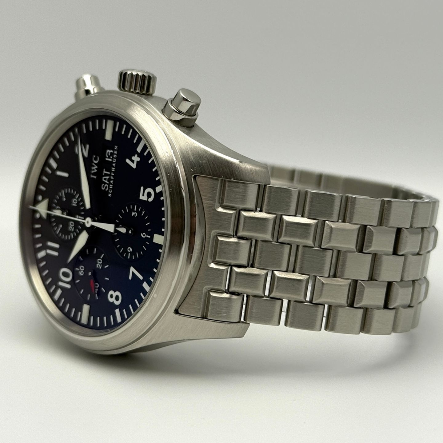 IWC Pilot Chronograph IW371701 (2006) - Black dial 42 mm Steel case (5/8)