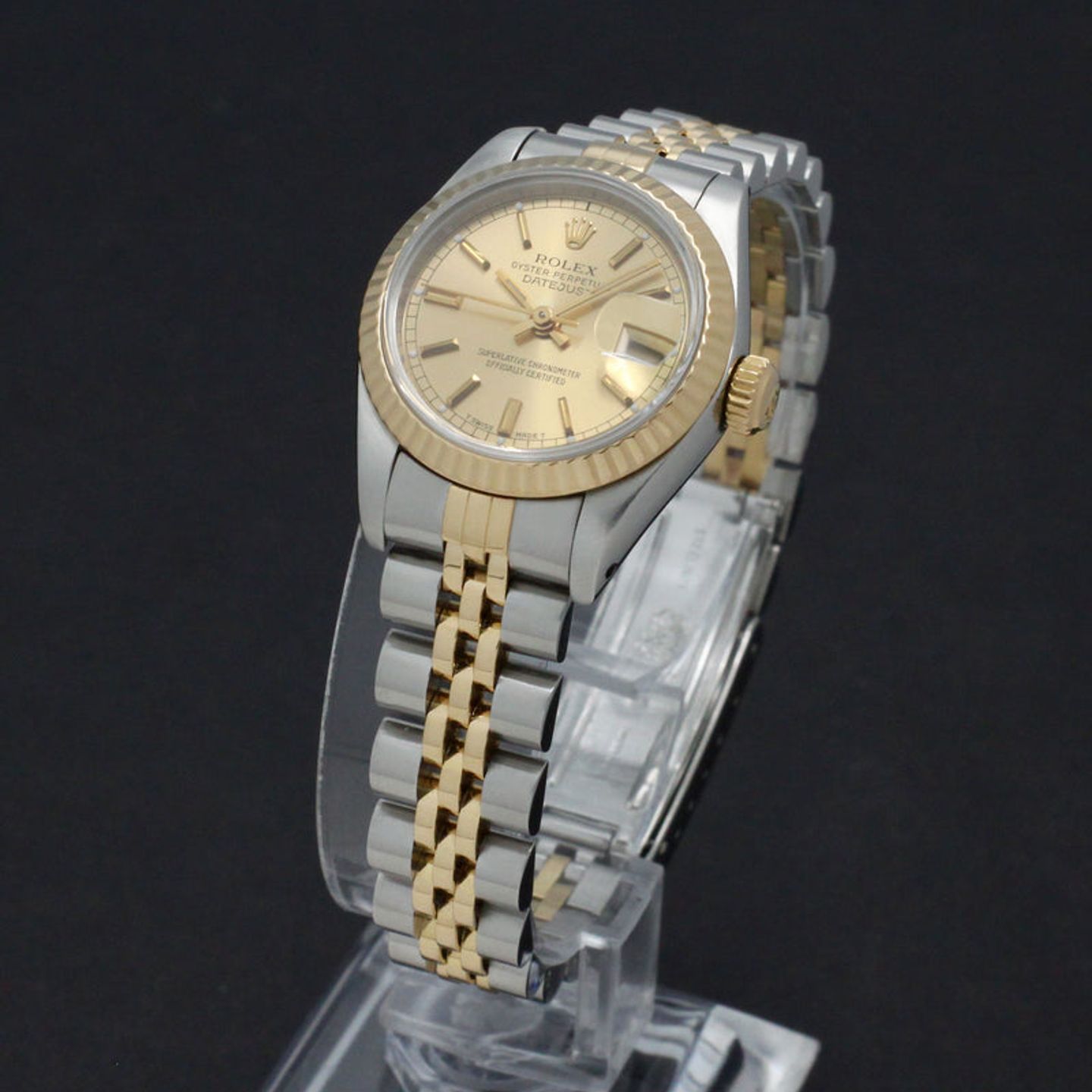 Rolex Lady-Datejust 69173 (1994) - Gold dial 26 mm Gold/Steel case (5/7)