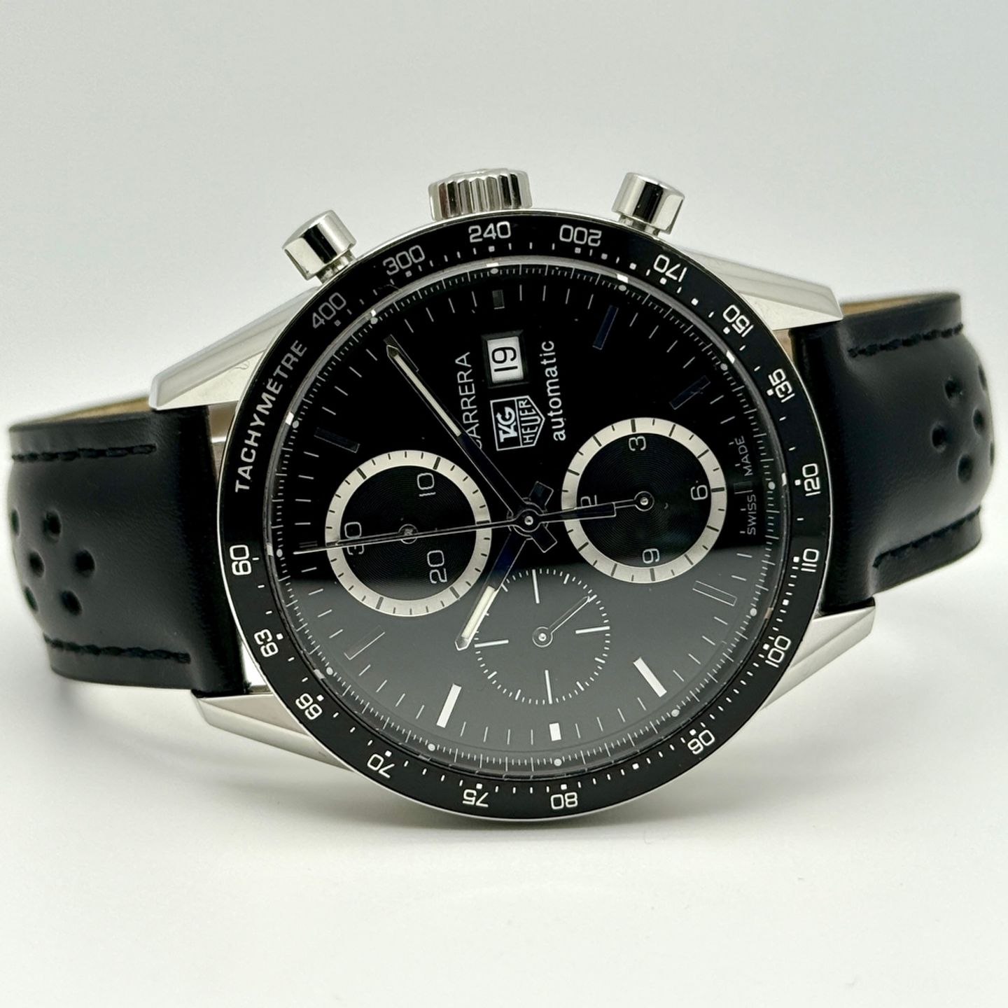 TAG Heuer Carrera Calibre 16 CV2010.BA0794 (2009) - Black dial 41 mm Steel case (3/8)