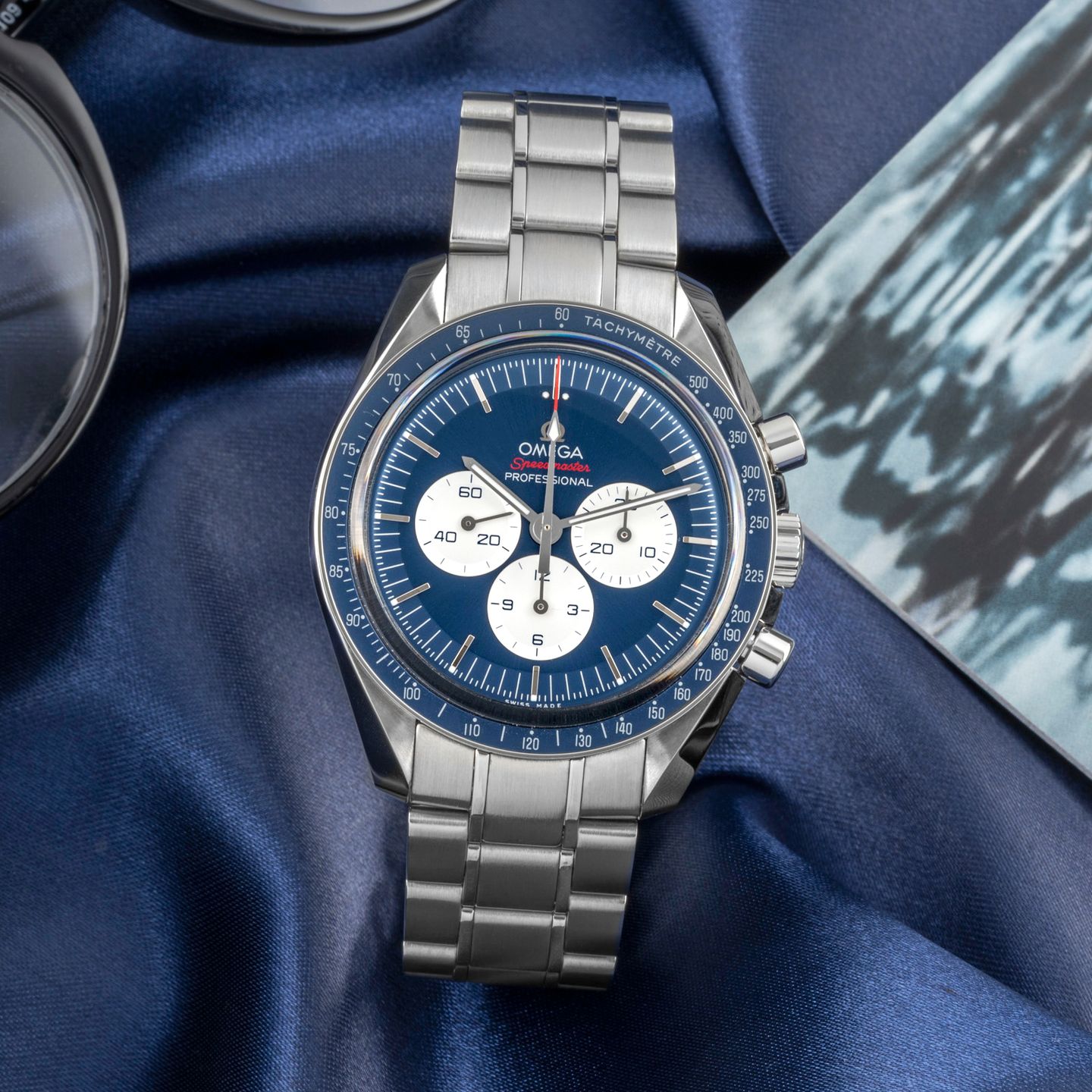 Omega Speedmaster Professional Moonwatch 522.30.42.30.03.001 (2019) - Blue dial 42 mm Steel case (1/8)