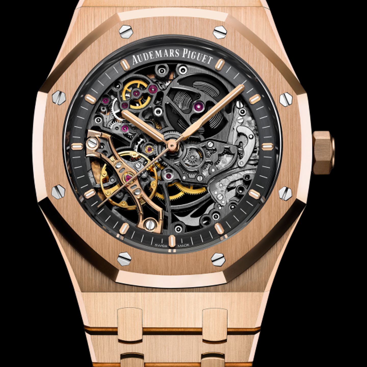 Audemars Piguet Royal Oak Double Balance Wheel Openworked 15407OR.OO.1220OR.01 (2022) - Transparent dial 41 mm Rose Gold case (1/1)