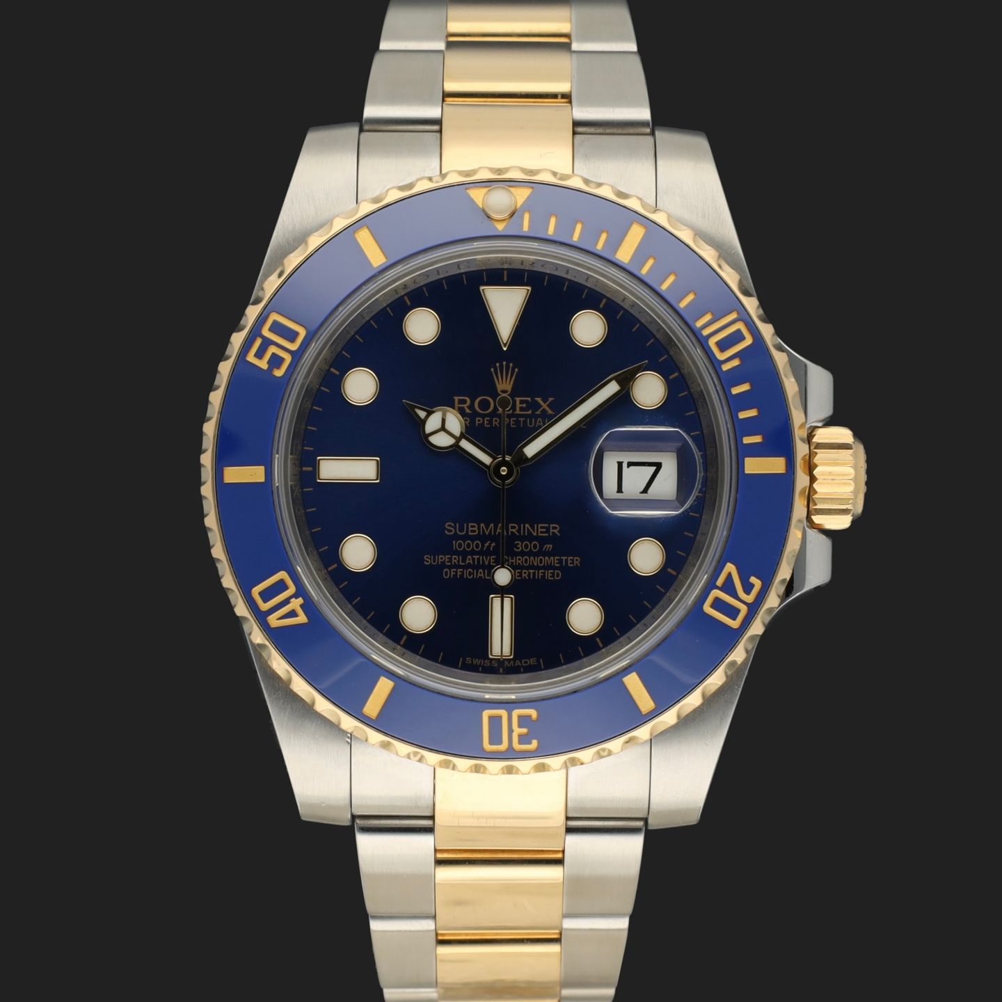 Rolex Submariner Date 116613LB (2014) - Blauw wijzerplaat 40mm Goud/Staal (3/8)