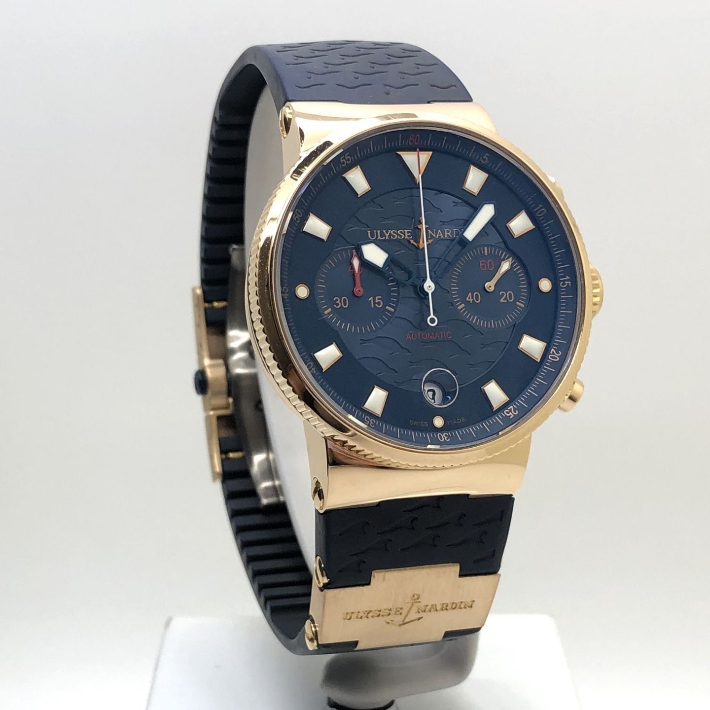 Ulysse Nardin Blue Seal 356-68 (Onbekend (willekeurig serienummer)) - Blauw wijzerplaat 41mm Roségoud (3/8)