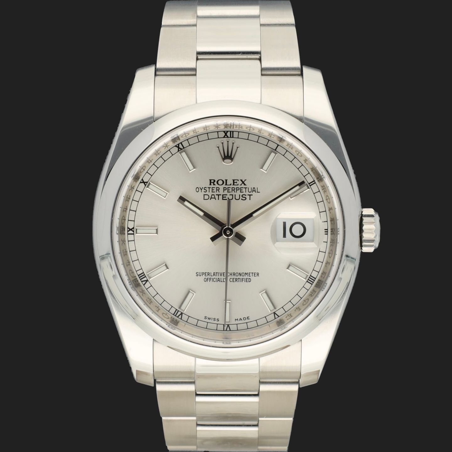 Rolex Datejust 36 116200 (2008) - Zilver wijzerplaat 36mm Staal (3/8)